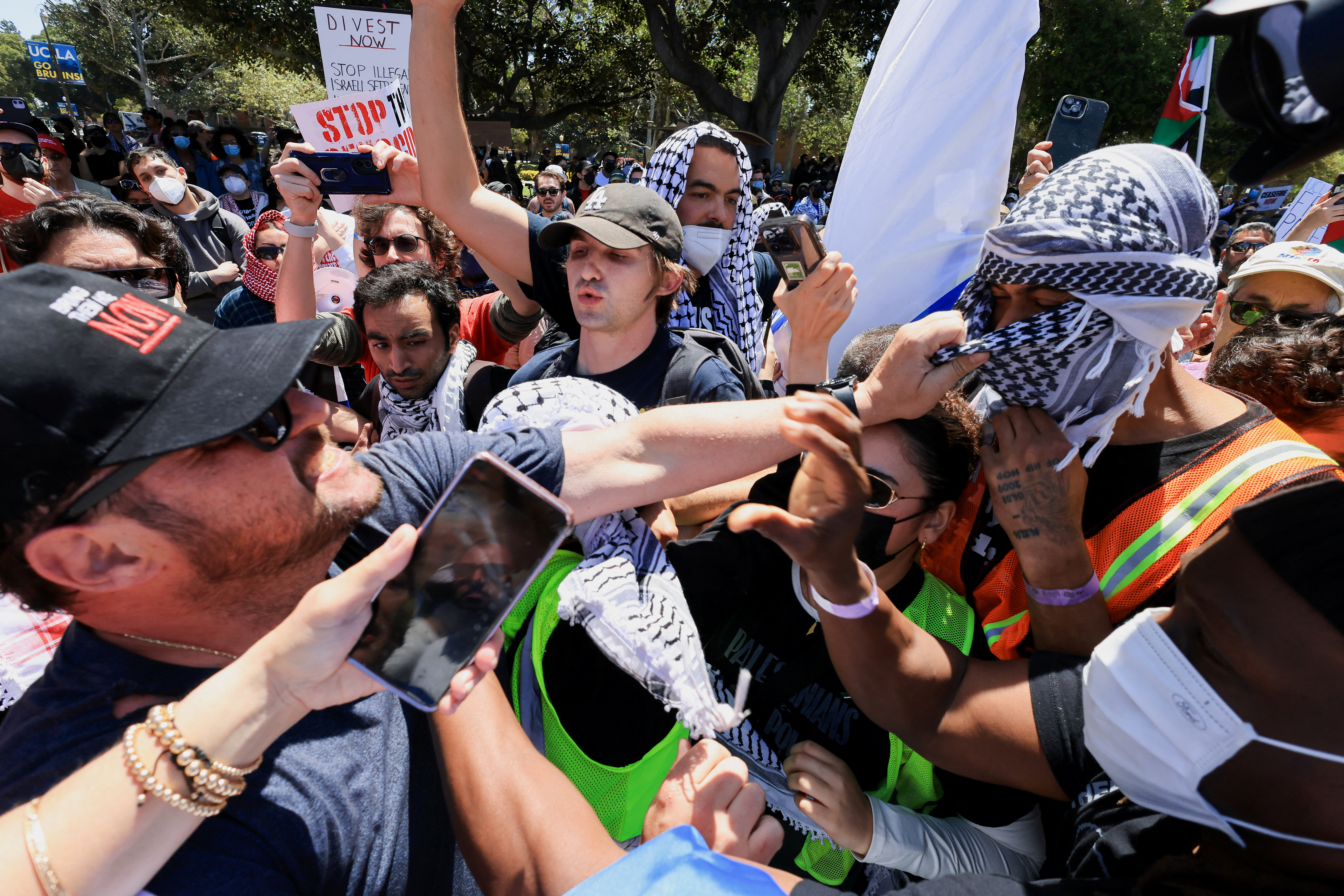 Protests amid ongoing conflict between Israel and Hamas, at the UCLA in Los Angeles