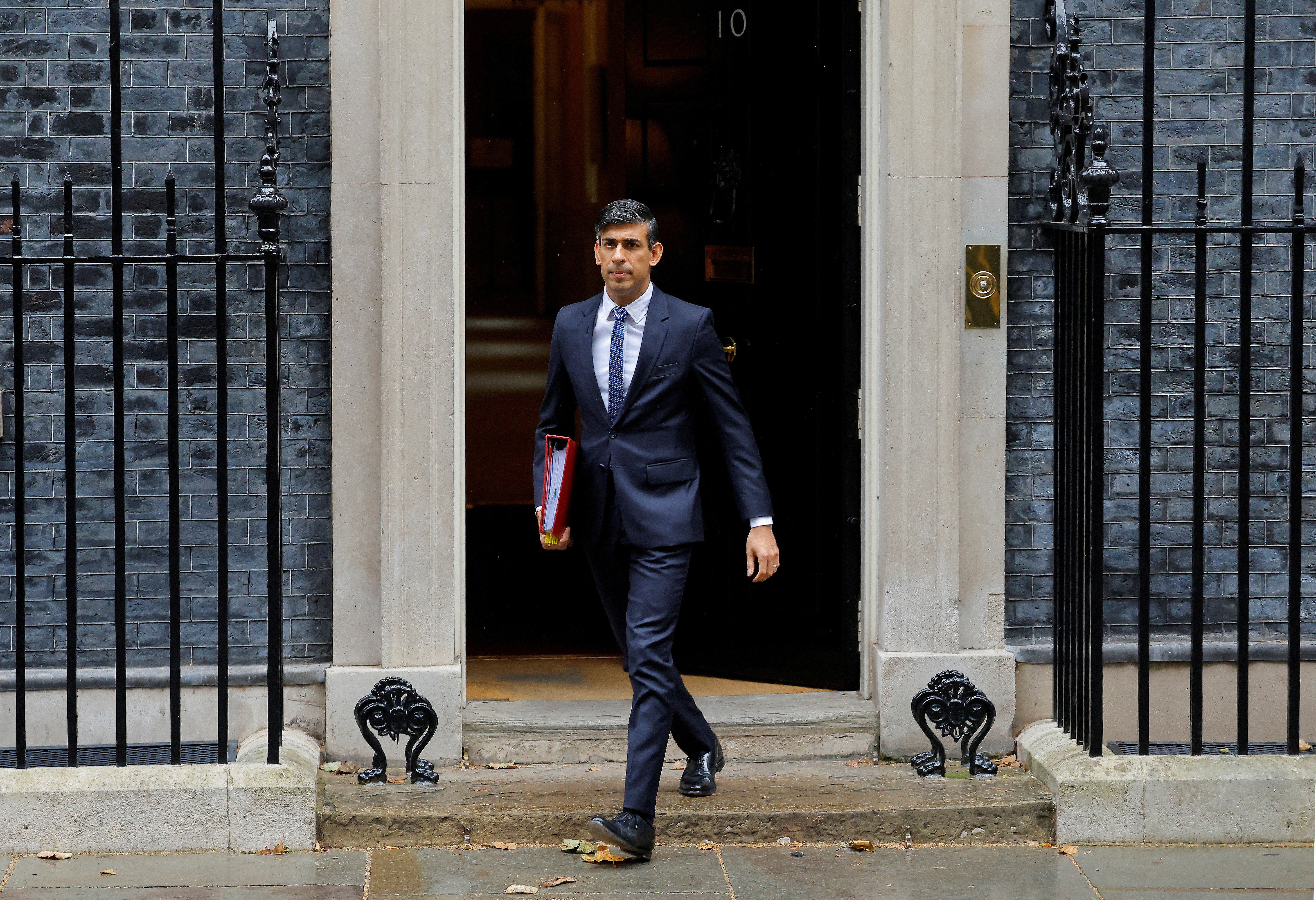 British Prime Minister Rishi Sunak outside 10 Downing Street, in London