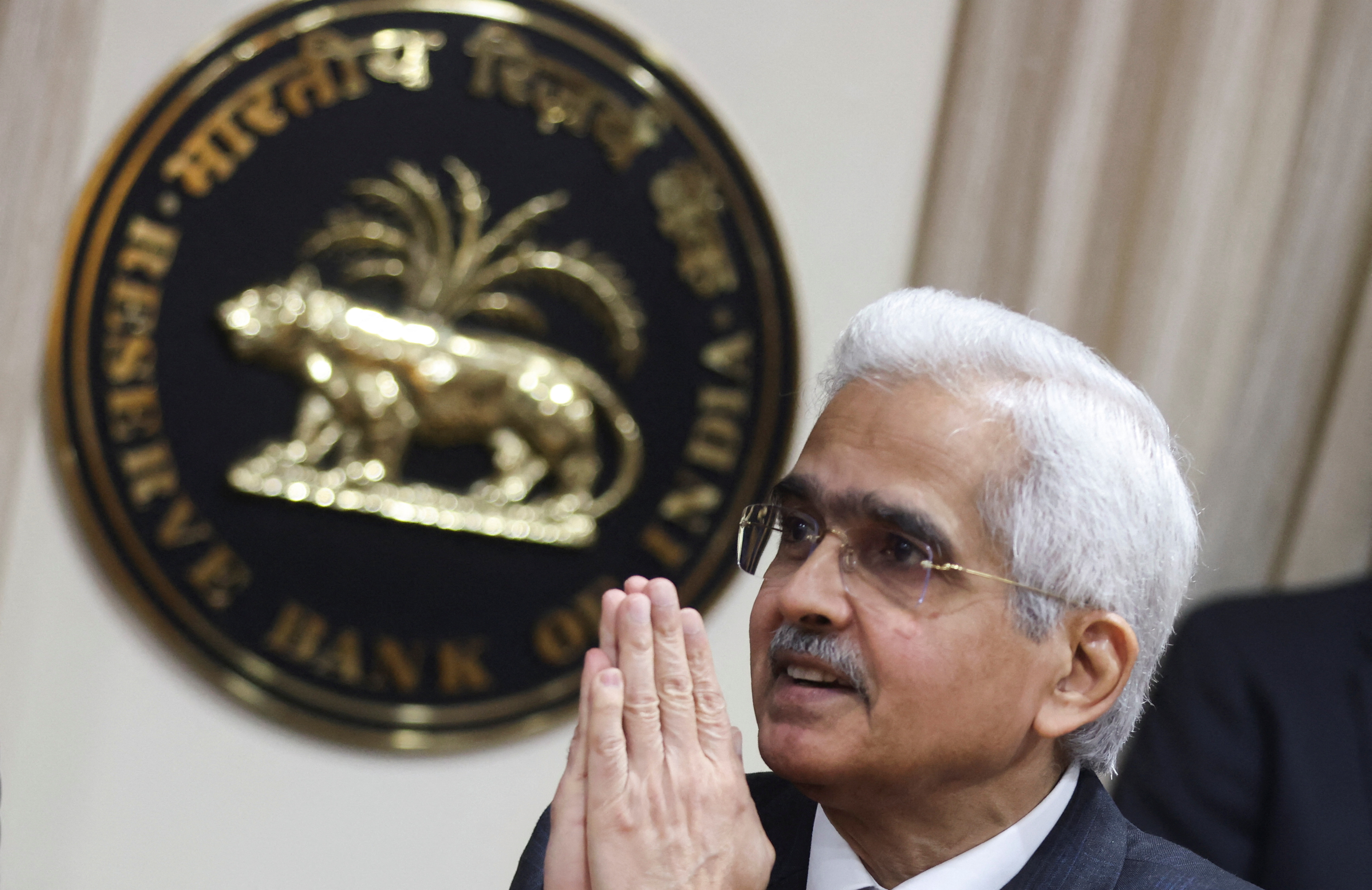 Reserve Bank of India Governor Shaktikanta Das attends a news conference in Mumbai