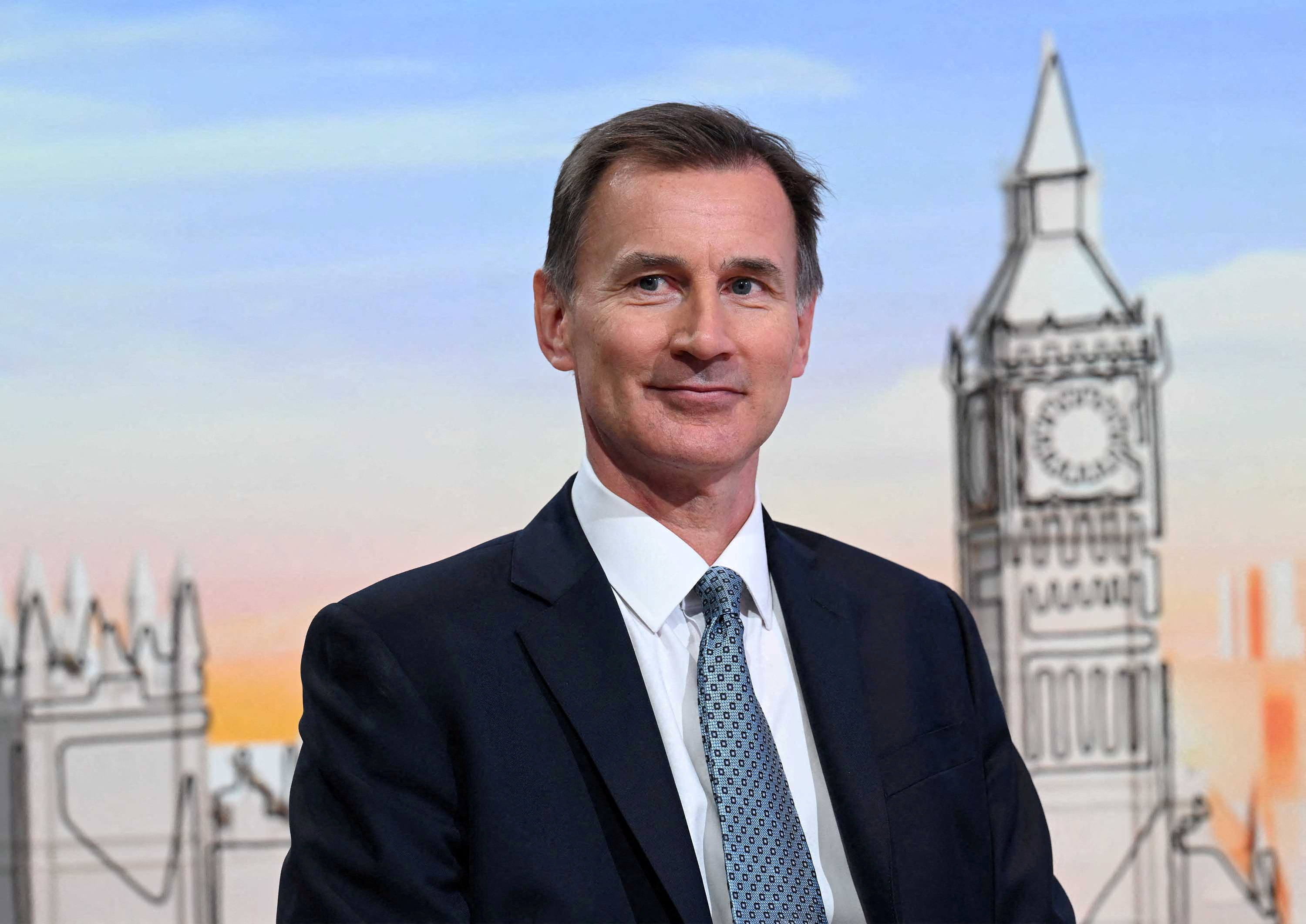 British Chancellor of the Exchequer Jeremy Hunt appears on BBC Sunday