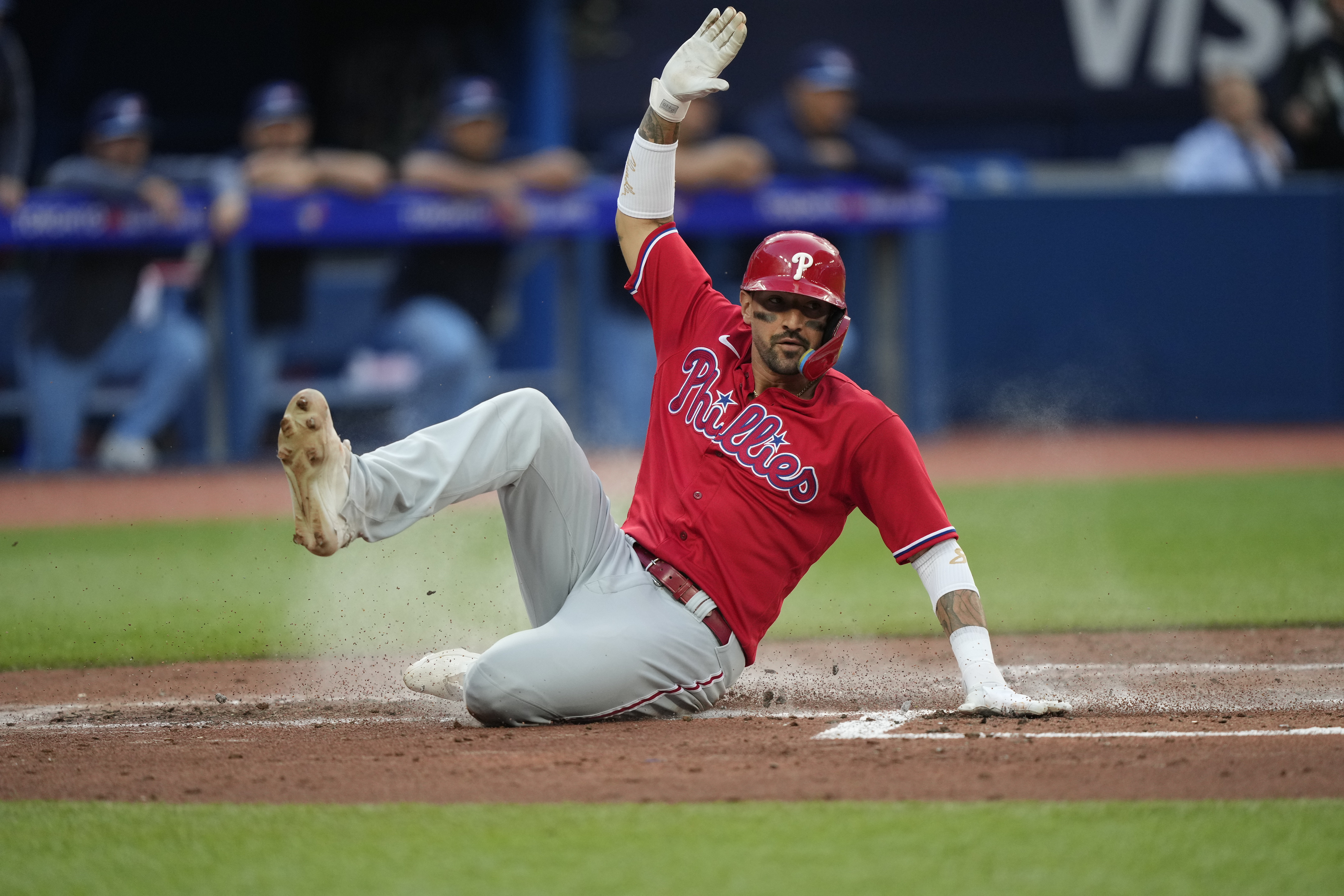 Harper hits 2 solo home runs, Nola pitches 5 innings as Phillies beat Blue  Jays 9-4, Sports