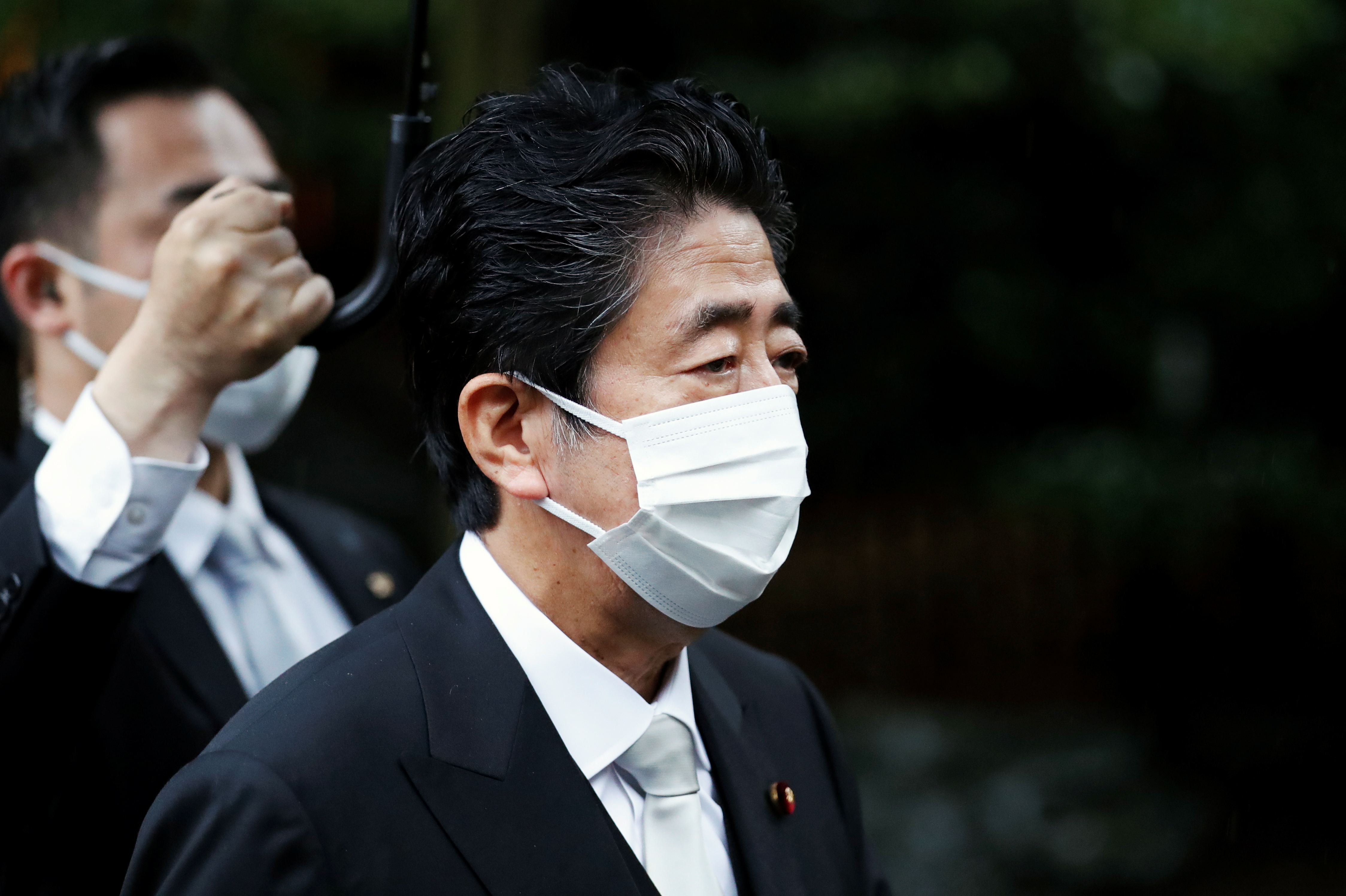 Former Japanese Prime Minister Shinzo Abe visits Yasukuni Shrine in Tokyo