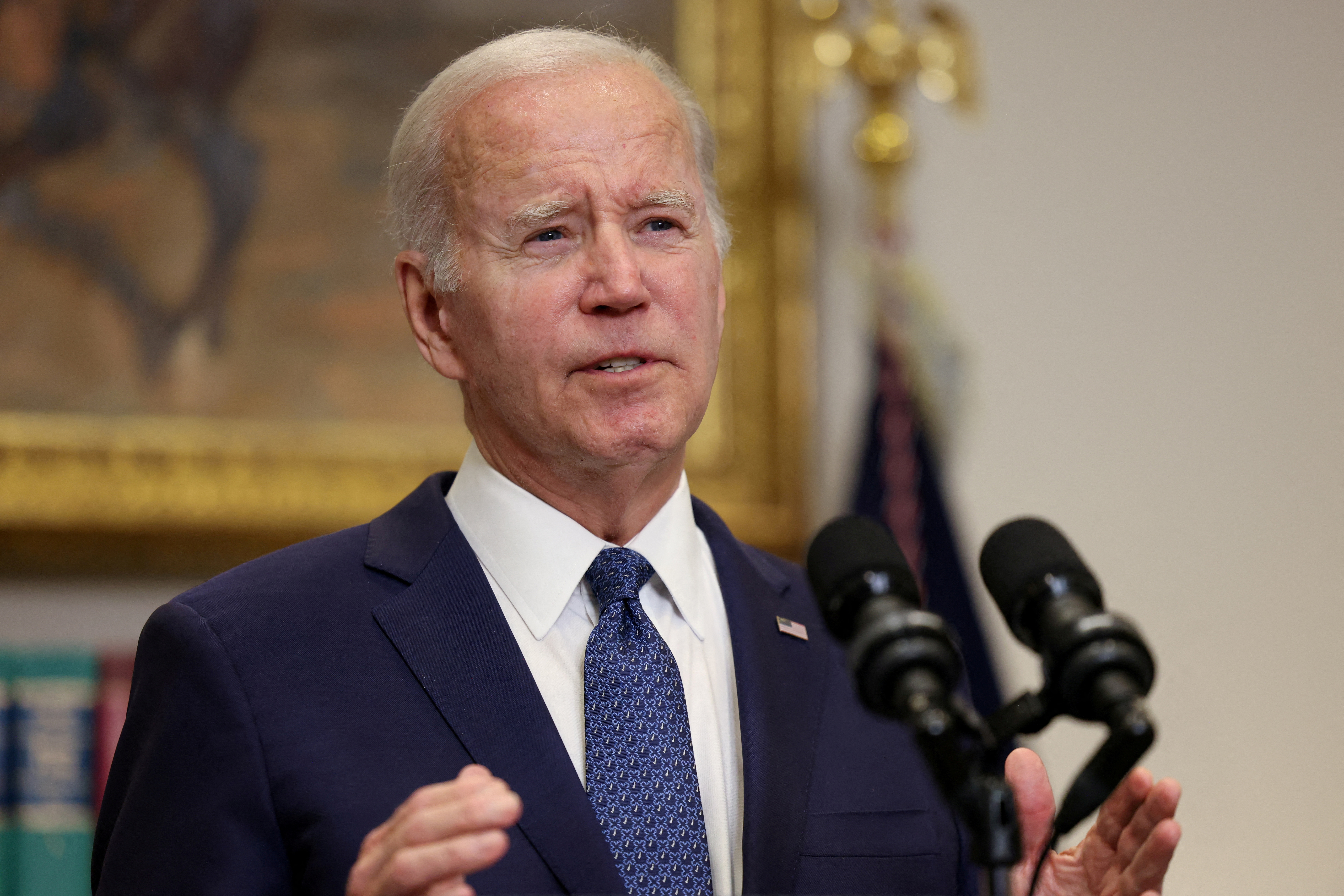 U.S. President Joe Biden speaks on his deal with House Speaker Kevin McCarthy (R-CA) to raise the United States' debt ceiling at the White House