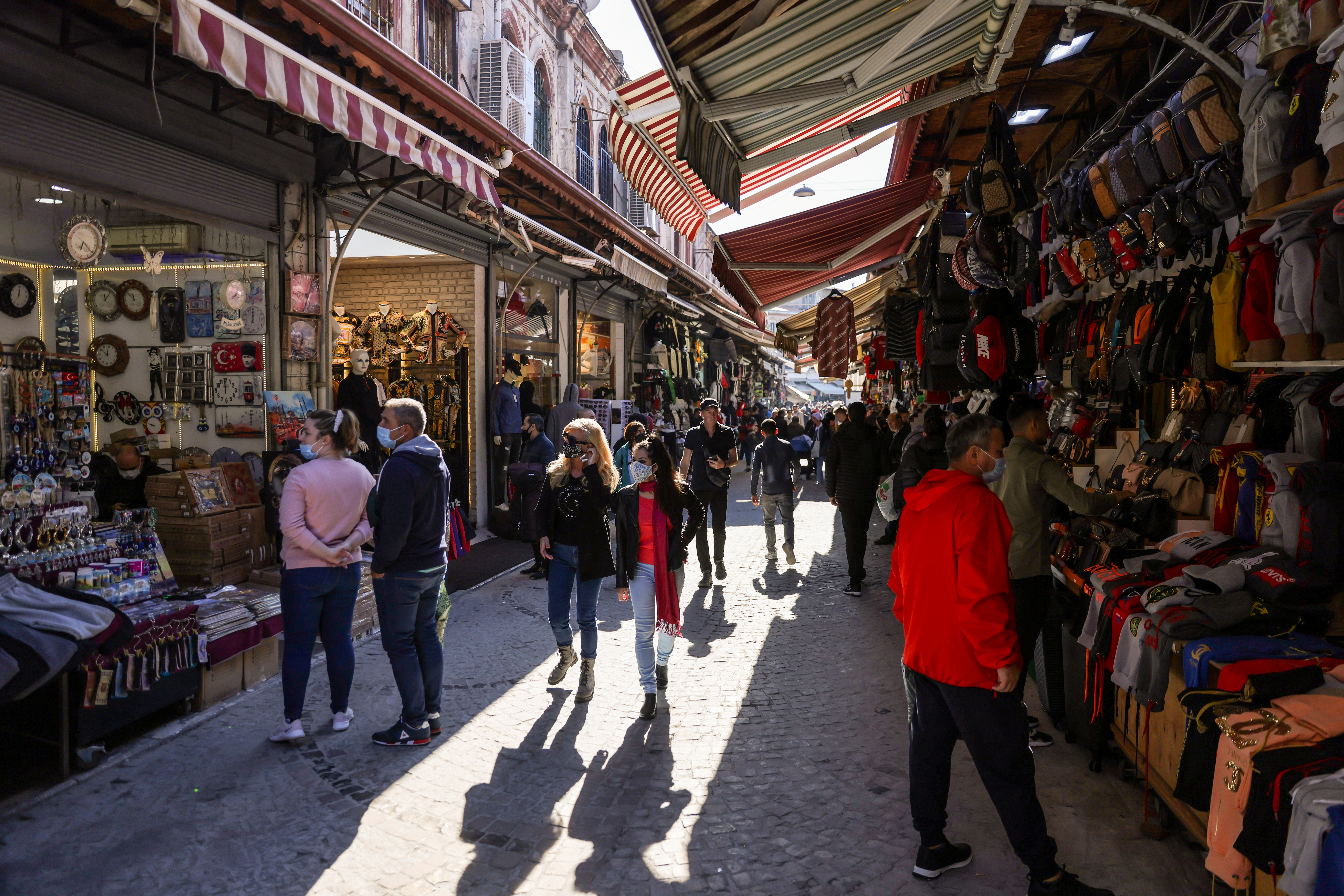 People shop in Istanbul