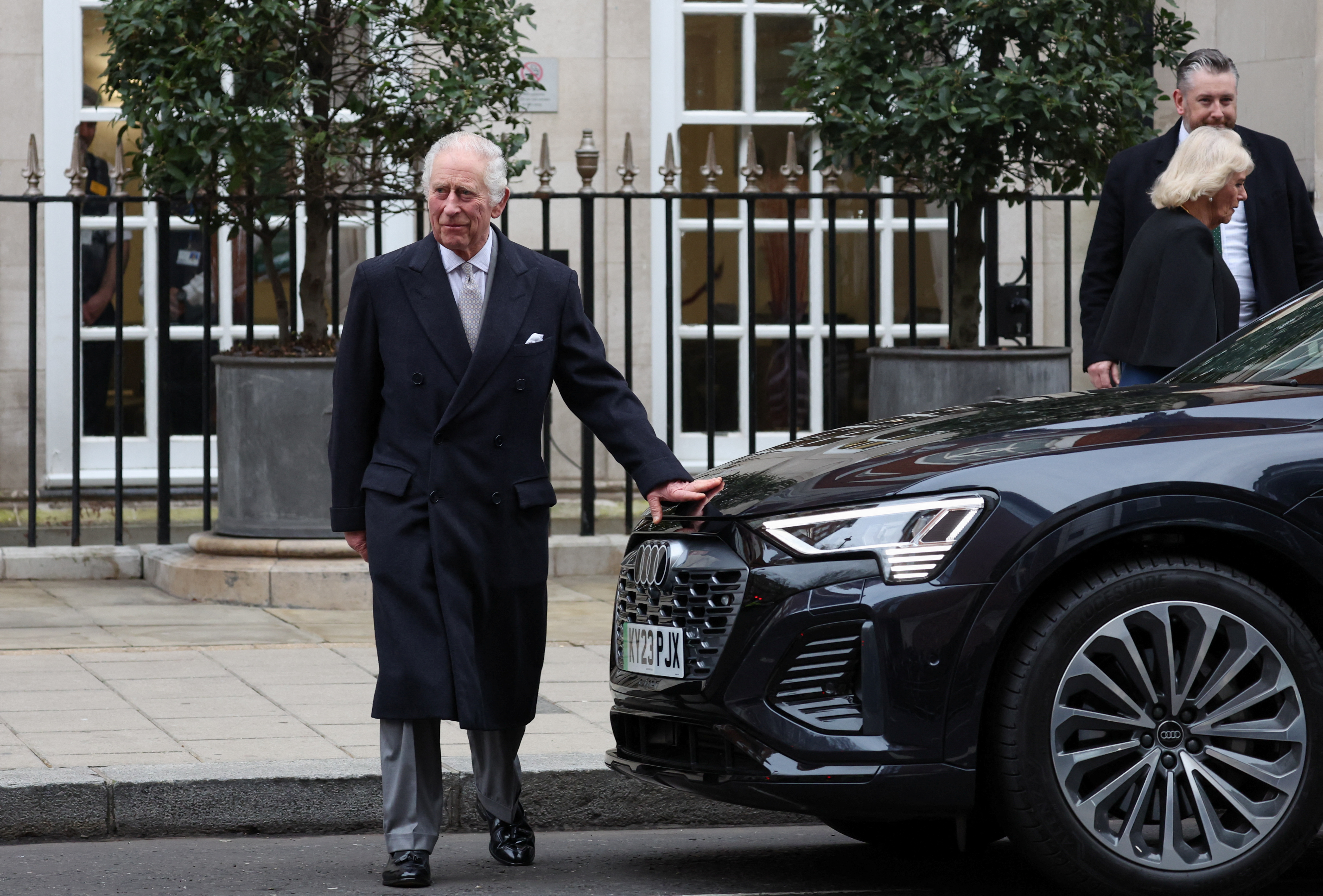 Britain's King Charles leaves the London Clinic in London