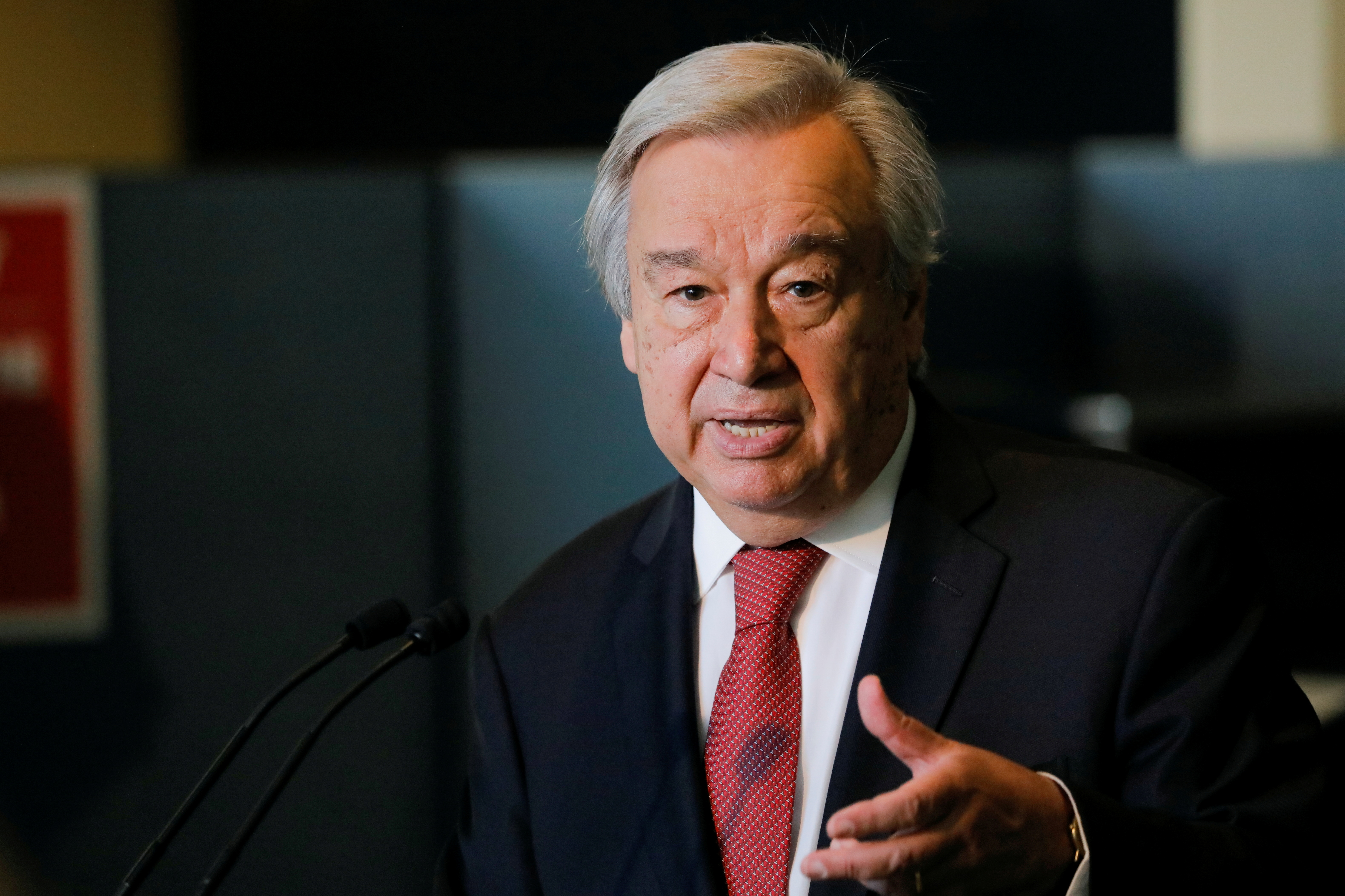 U.N. Secretary-General Antonio Guterres speaks as U.N. General Assembly appointed him for a second five-year term from January 1, 2022, in New York City