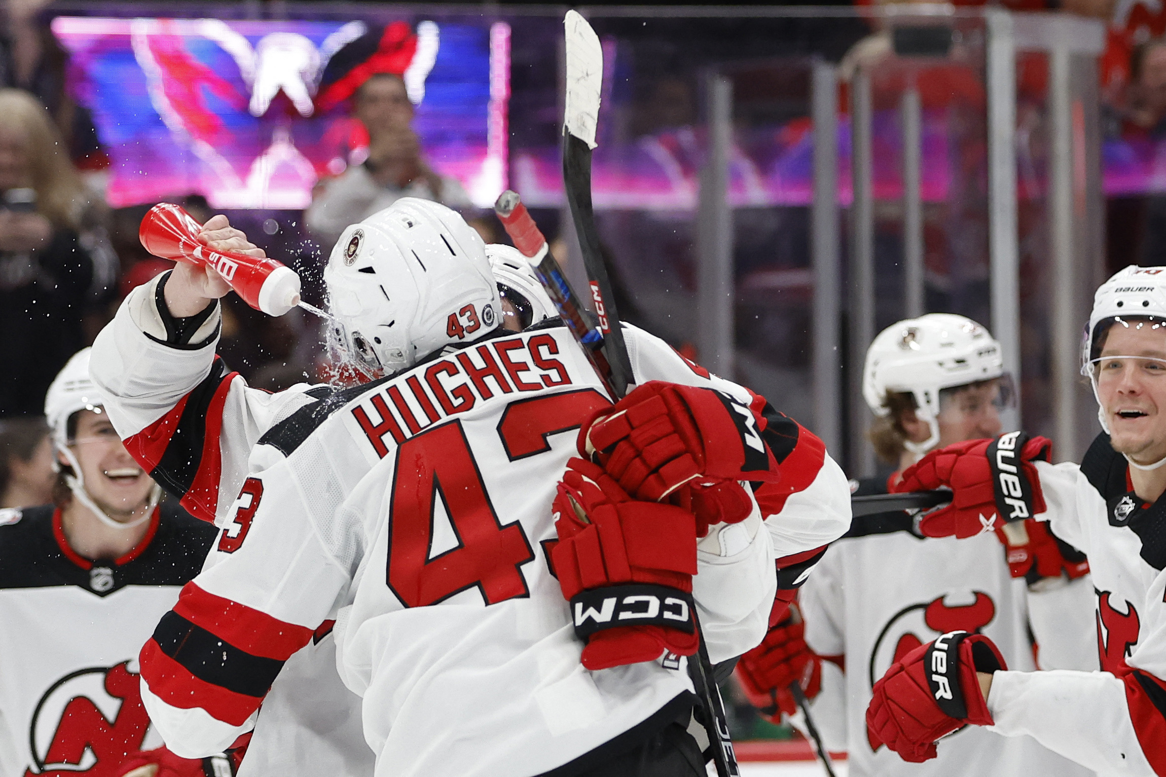 Jack Hughes sets Devils record as younger brother Luke makes debut
