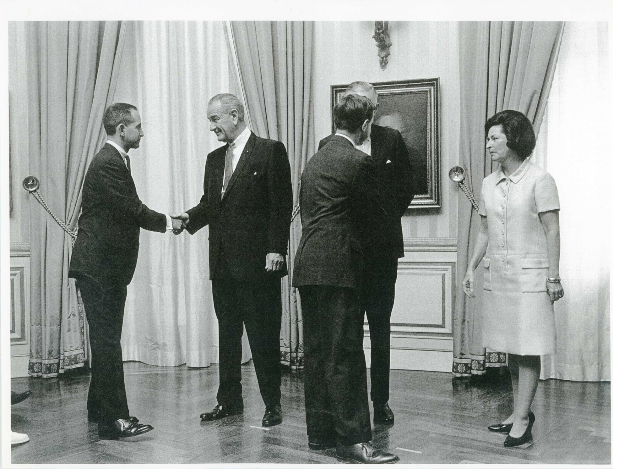 Ellsberg shaking hands with Lyndon Baines Johnson, ca. 1964.   

CourtesyDaniel Ellsberg Papers, Robert S. Cox Special Collections and University Archives Research Center, UMass Amherst Libraries