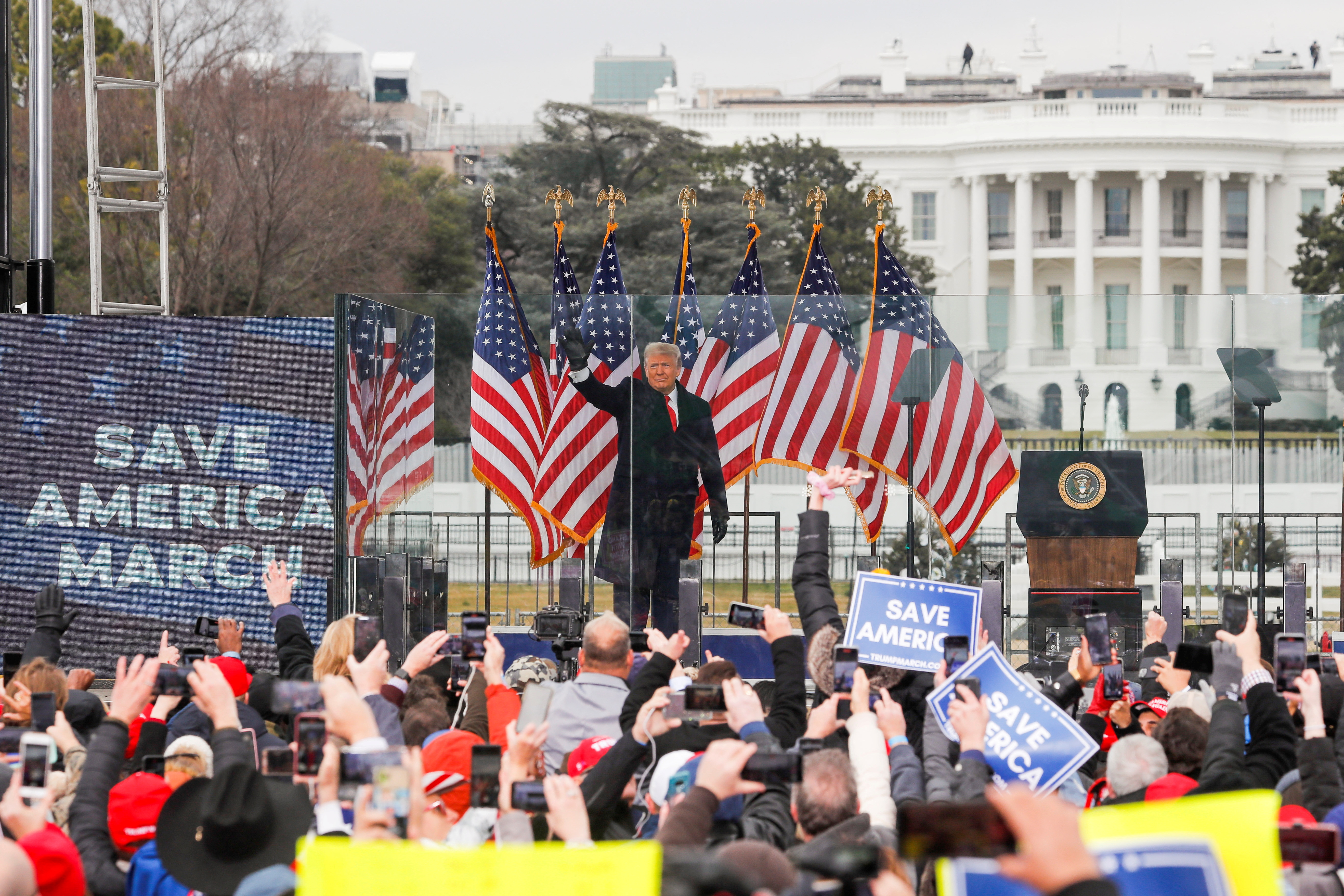 U.S. President Donald Trump holds a rally to contest the certification of the 2020 U.S. presidential election results by the U.S. Congress in Washington