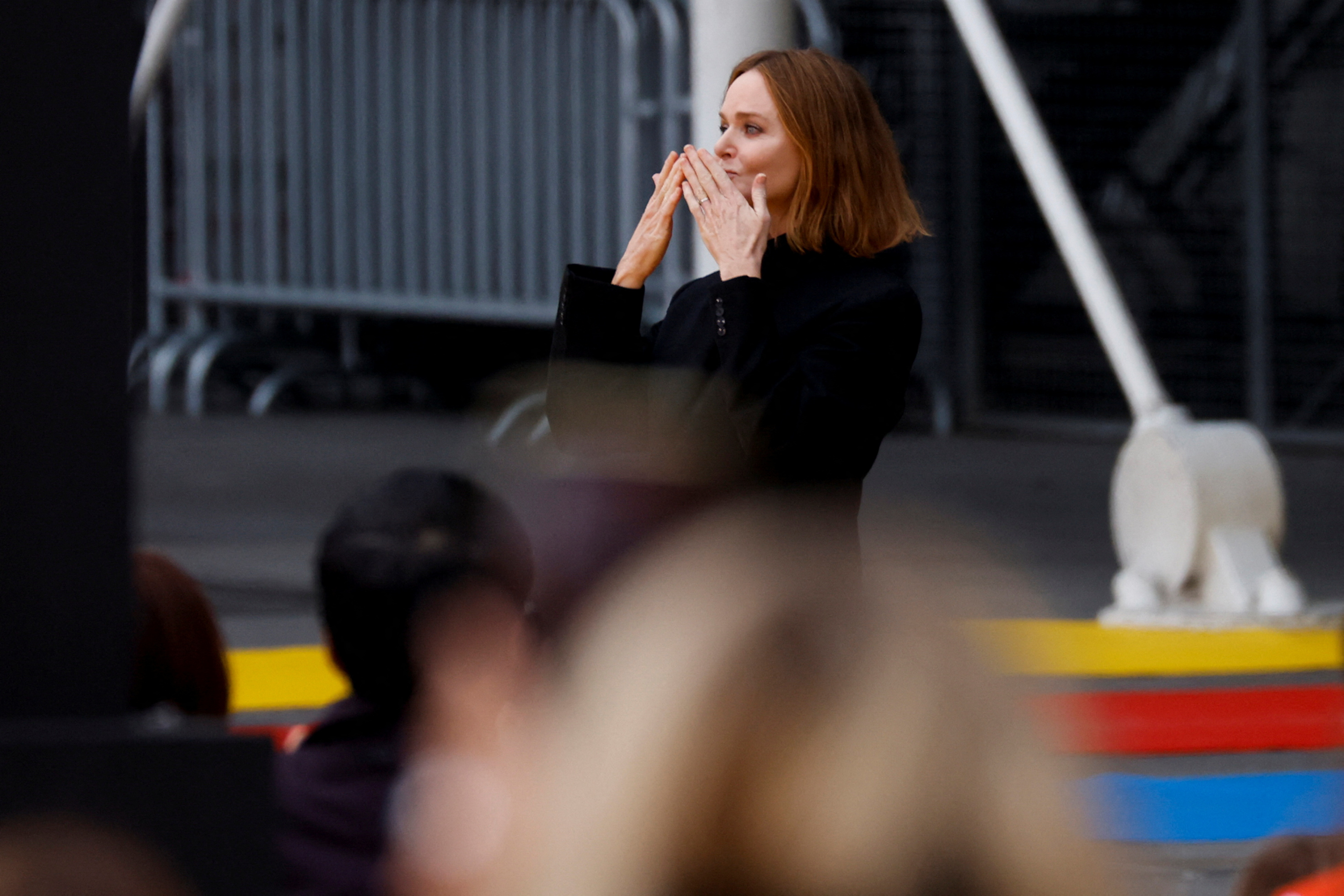 Stella McCartney pushes animal-free fashion message at Pompidou Center show
