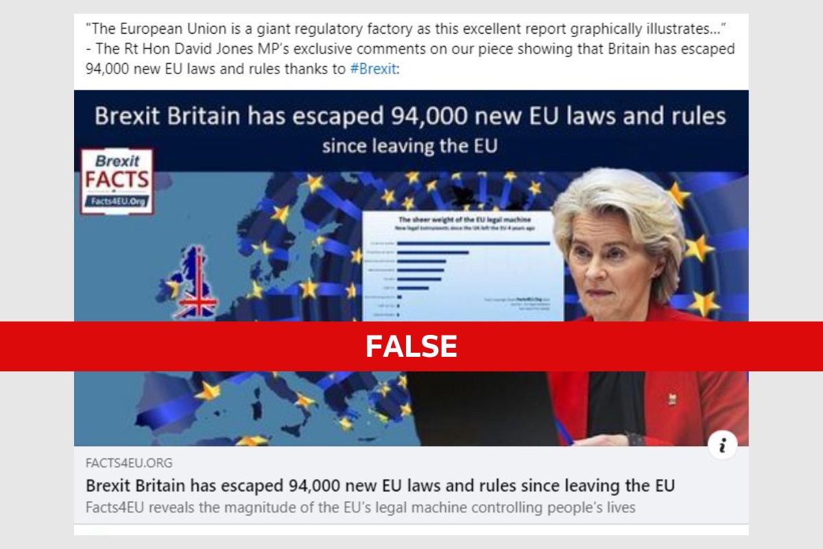 Fact Check Britain Has Not Escaped 94 000 New Eu Laws And Rules Since