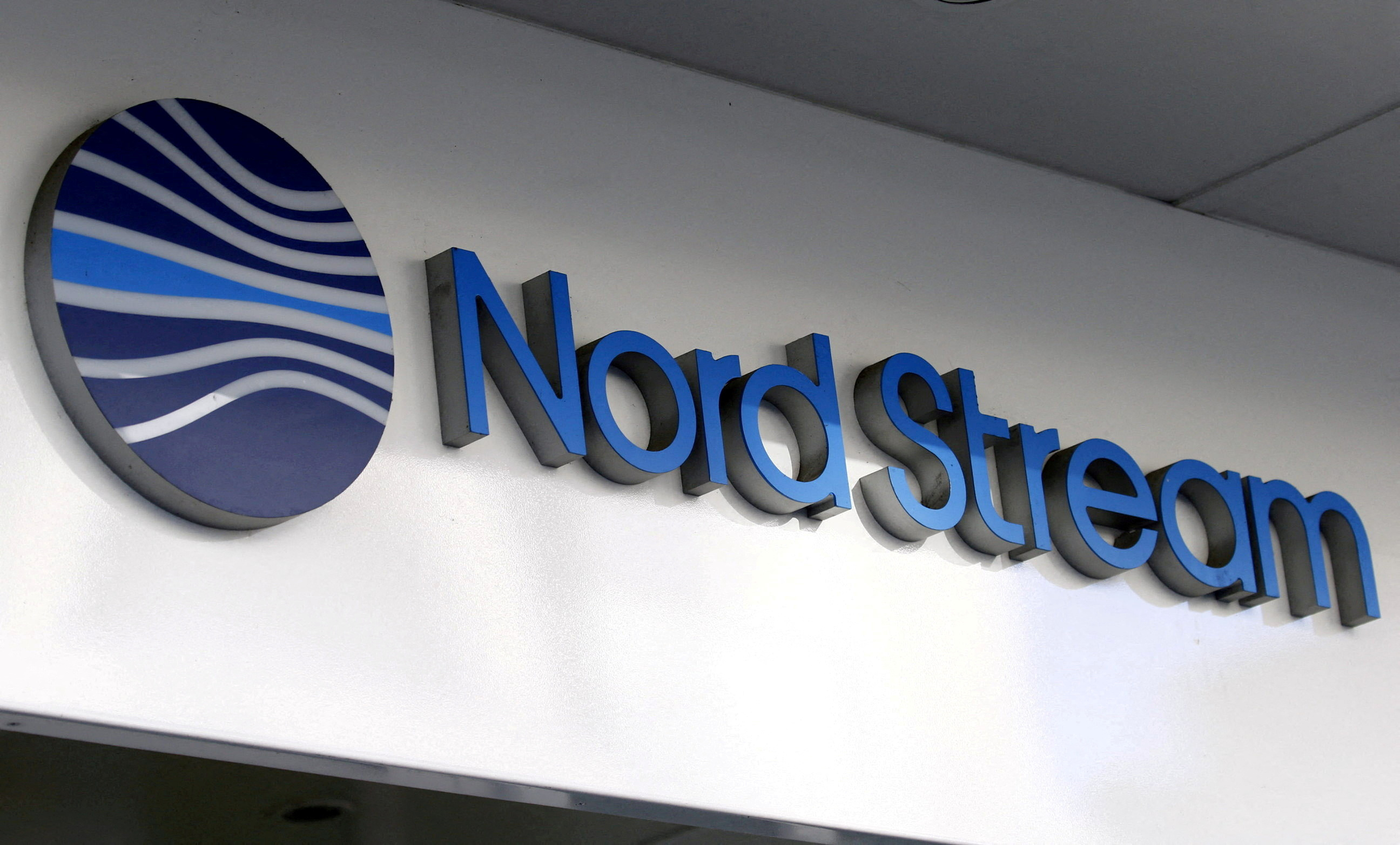 The logo of Nord Stream is seen at the headquarters of Nord Stream AG in Zug