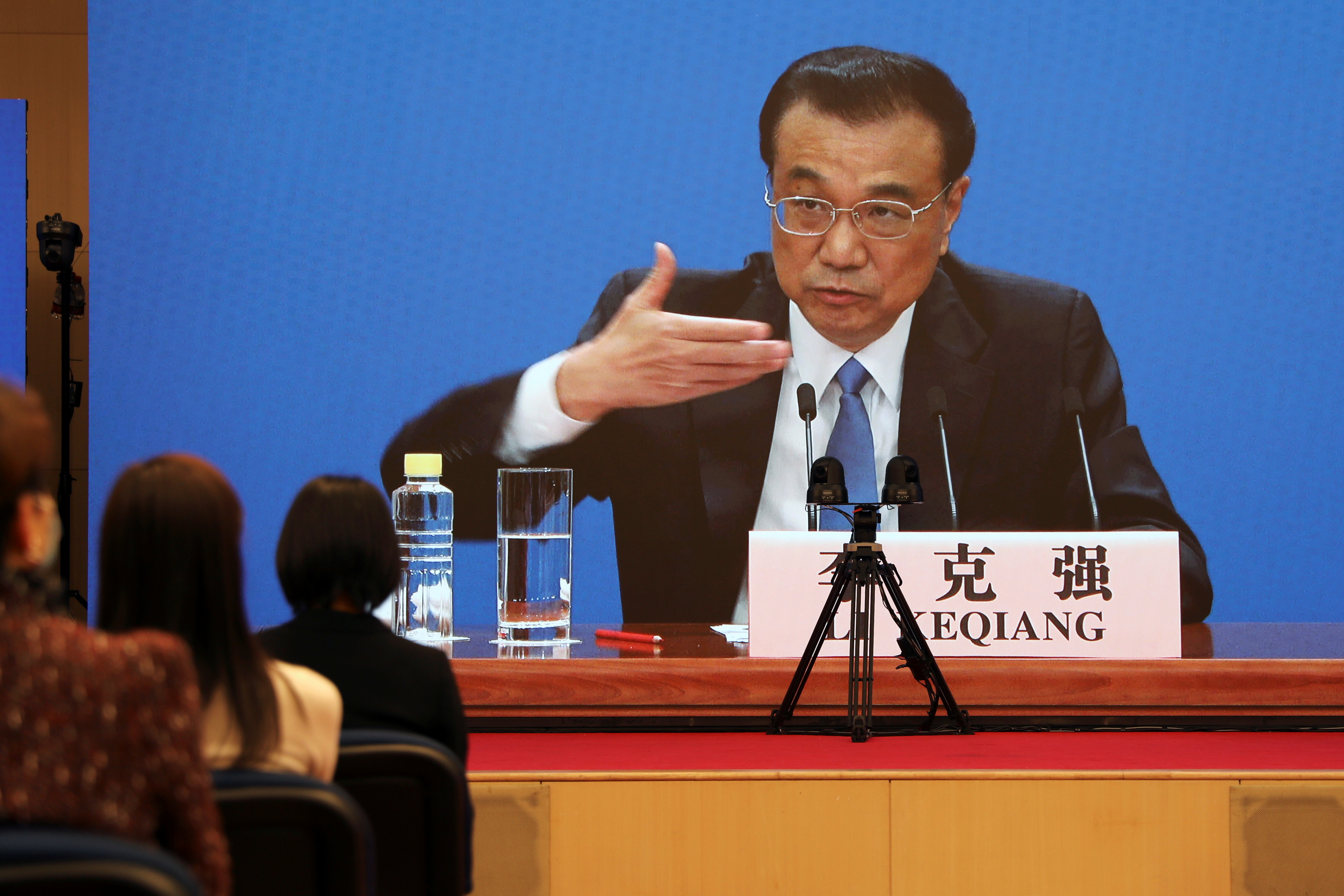 Chinese Premier Li Keqiang during a news conference following the closing session of NPC in Beijing