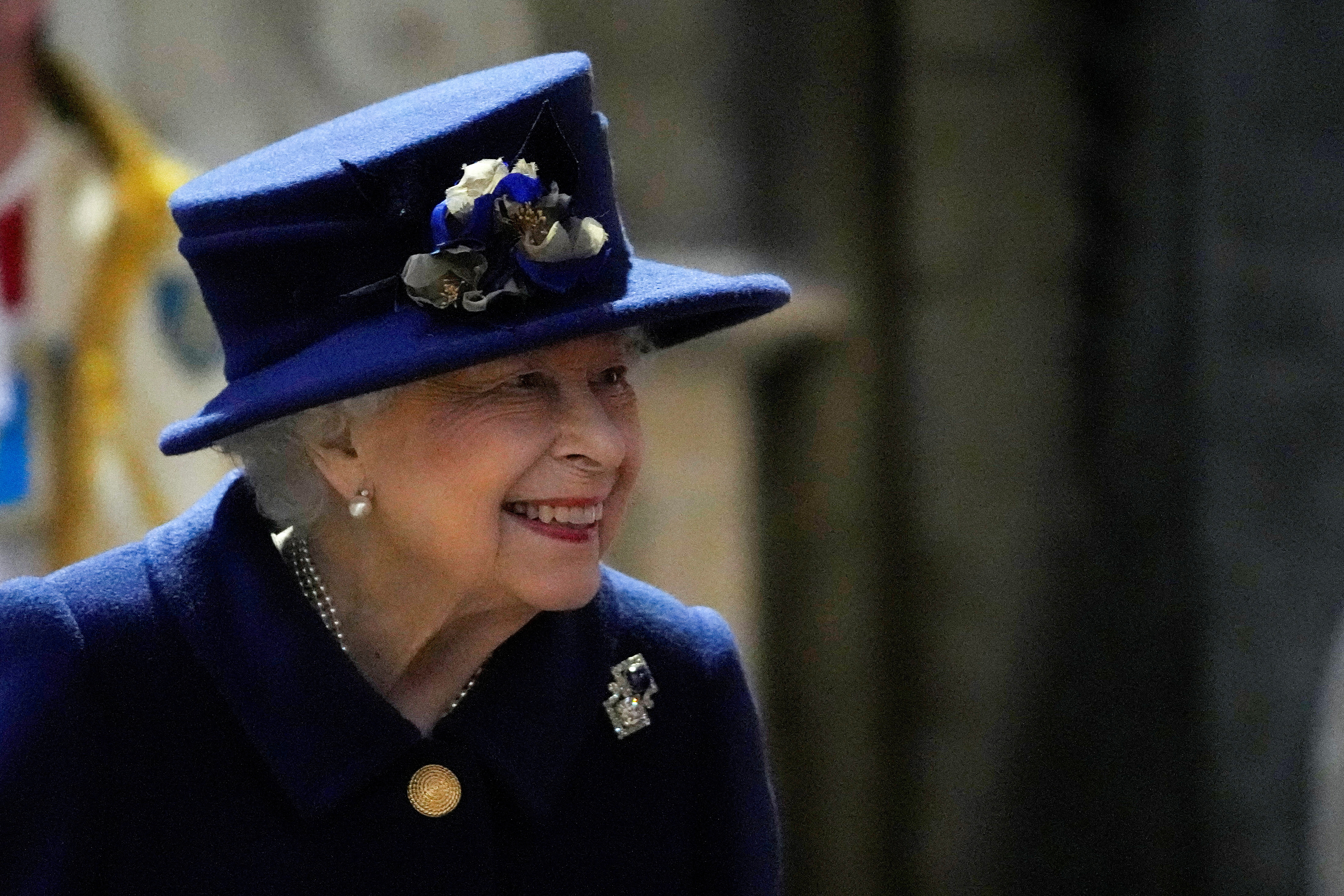 Britain's Queen Elizabeth attends a Service of Thanksgiving to mark the Centenary of the Royal British Legion at Westminster Abbey, London, Britain October 12, 2021. Frank Augstein/Pool via REUTERS