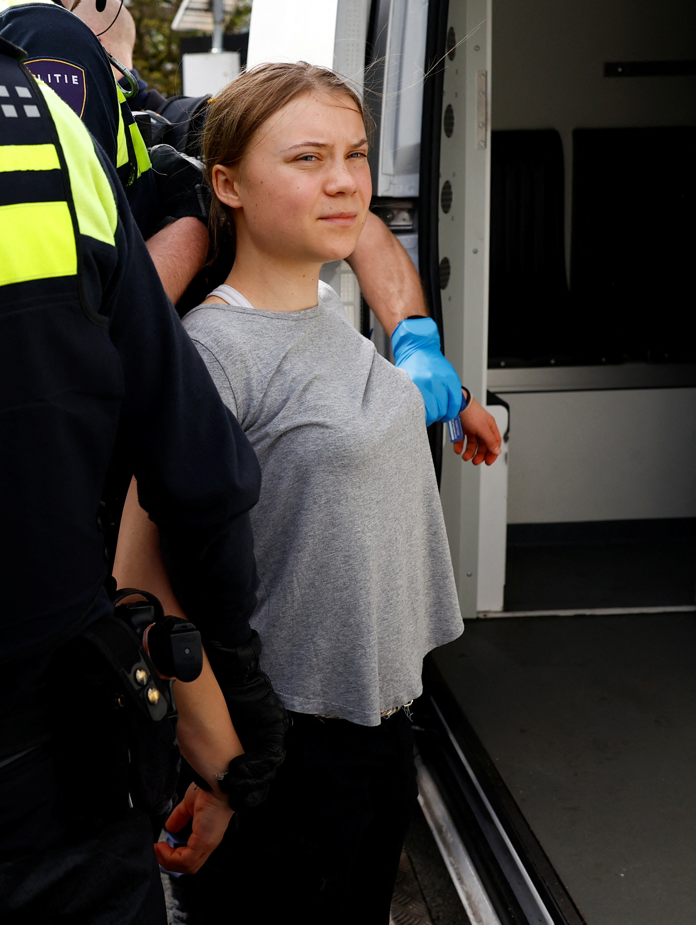 Greta Thunberg detained twice at demonstration in The Hague | Reuters