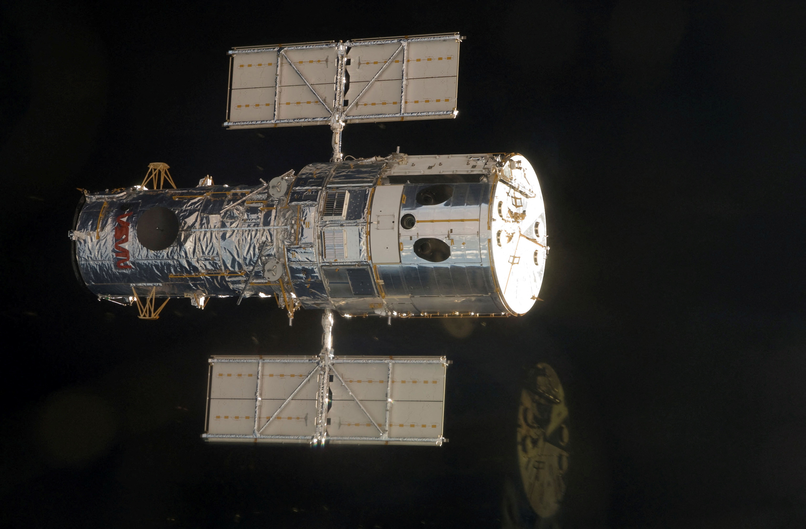 This still image shows the Hubble Space Telescope