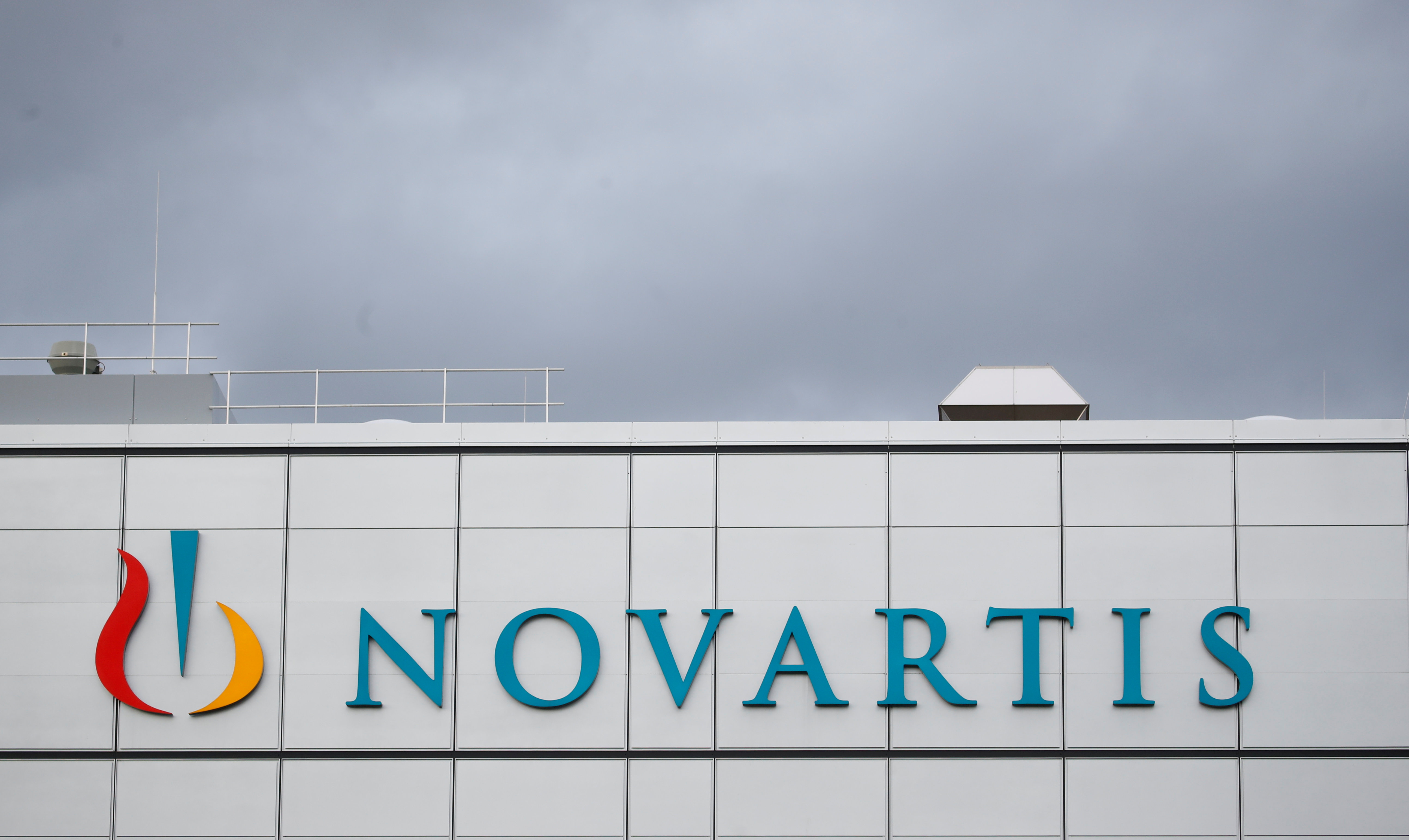 Logo is seen at factory of Novartis in Stein, Switzerland