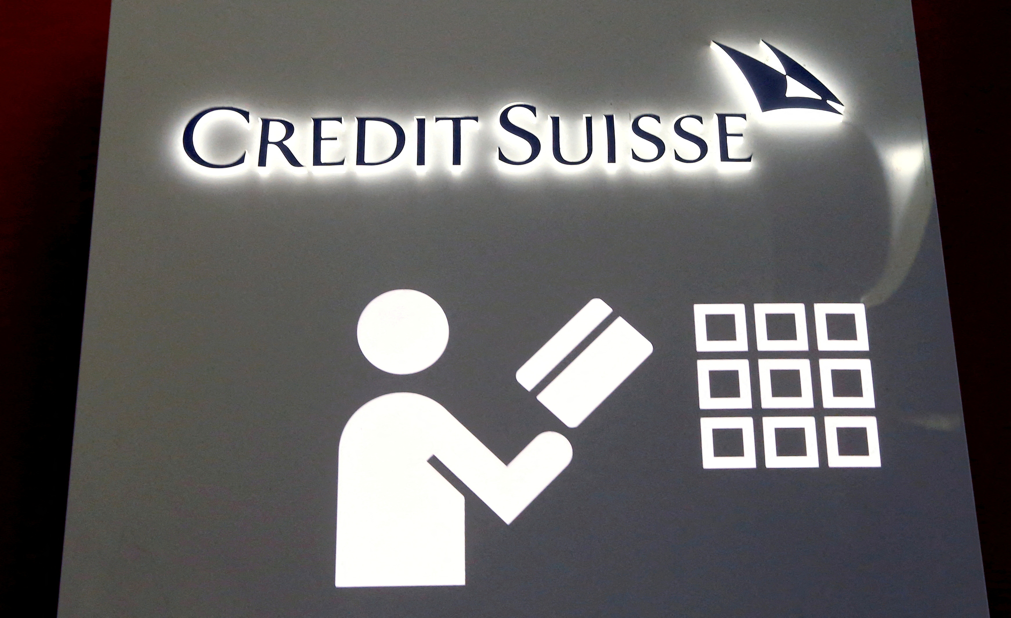 FILE PHOTO: The logo of Swiss bank Credit Suisse is seen in Zurich