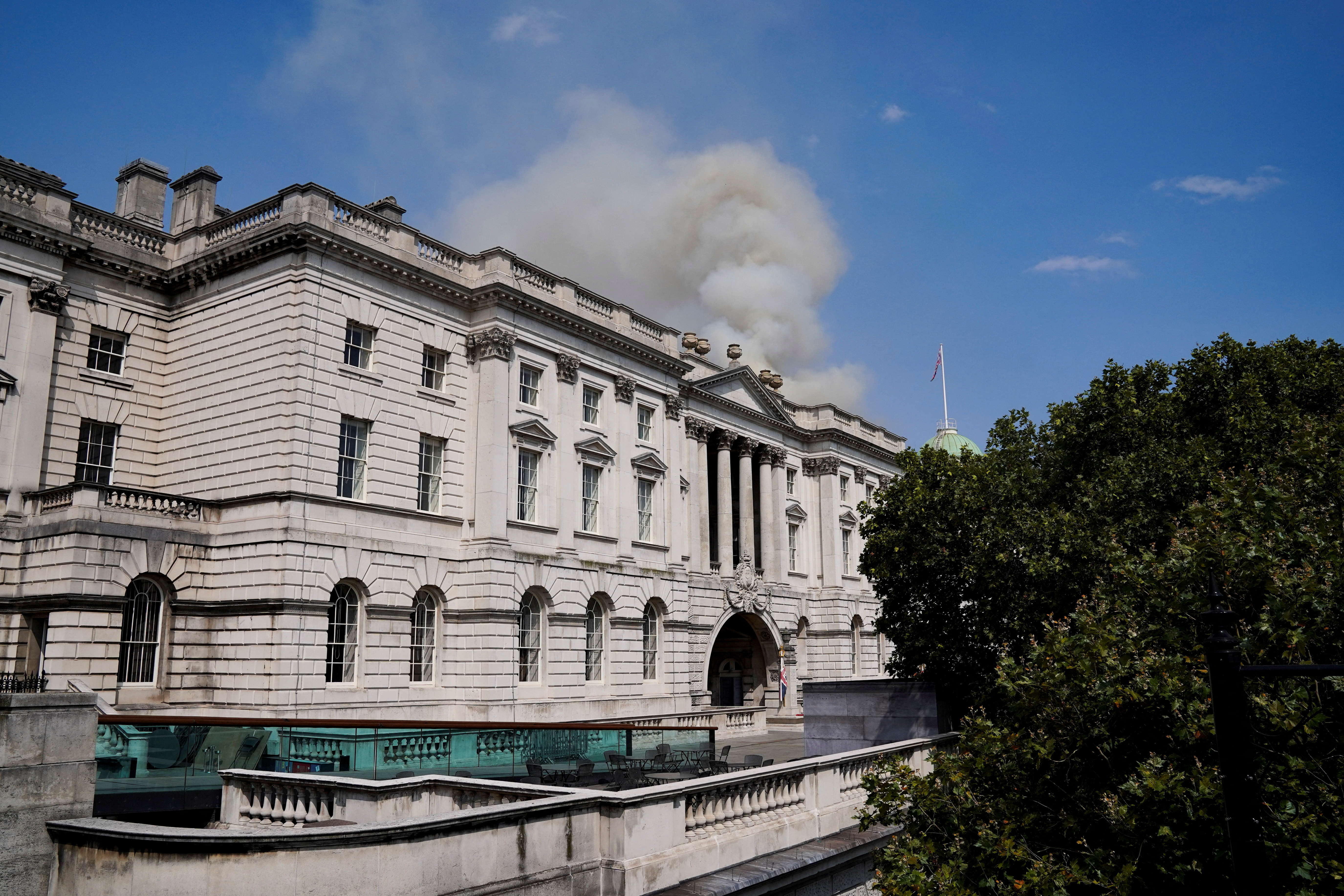 Fire at Somerset House in London