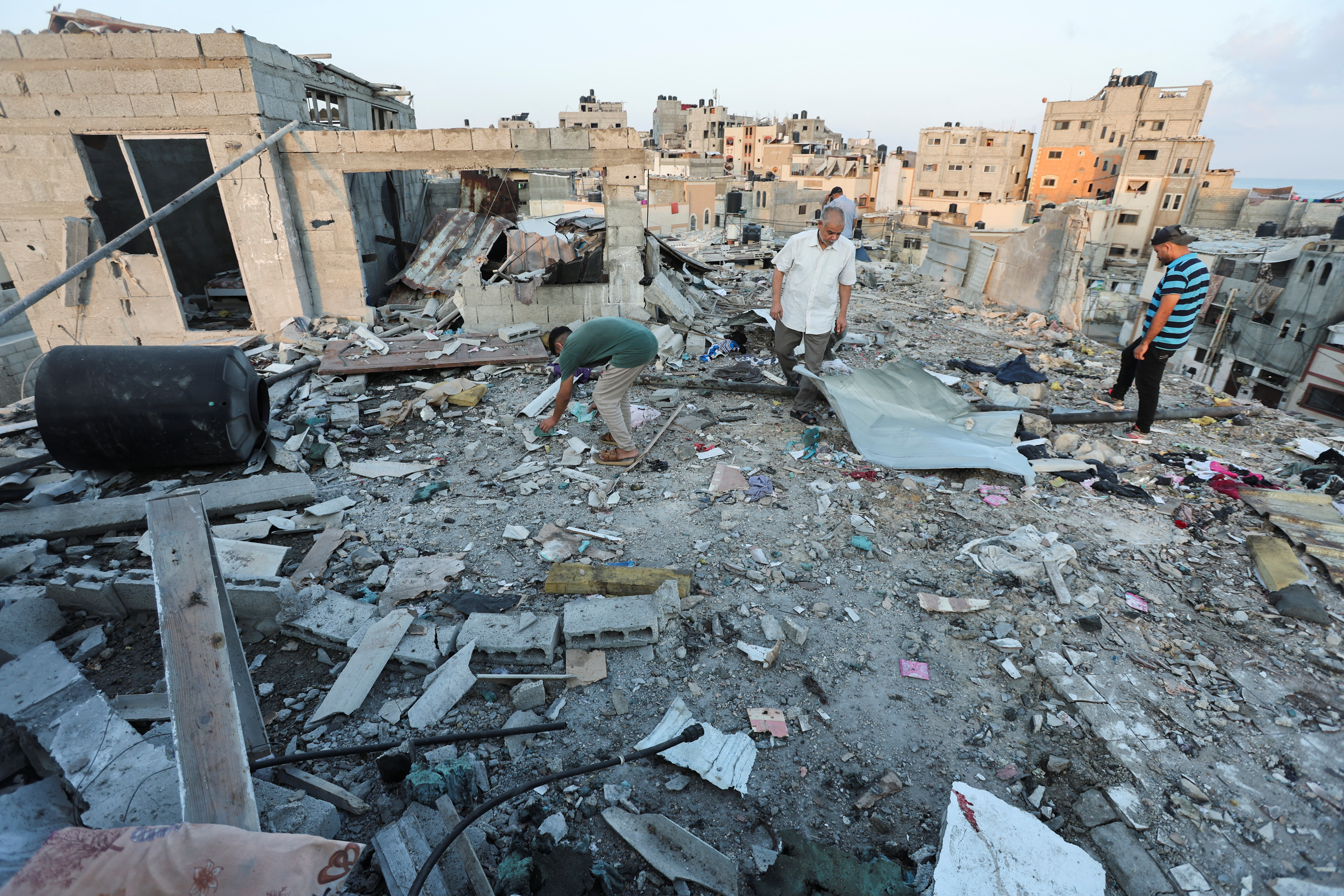 Site of an Israeli strike on a house, in Deir Al-Balah in the central Gaza Strip