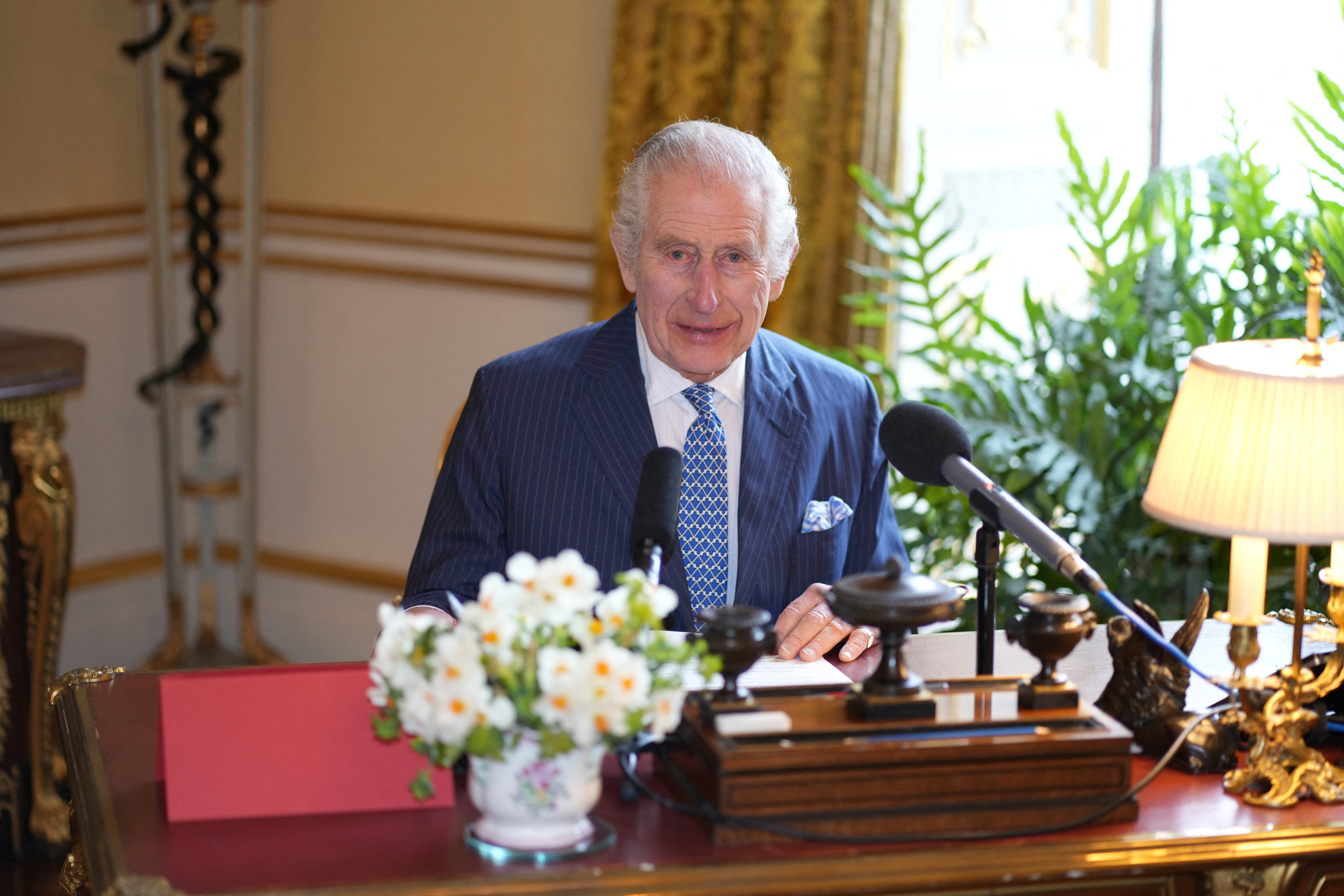 Britain's King Charles records Maundy Service message, in London
