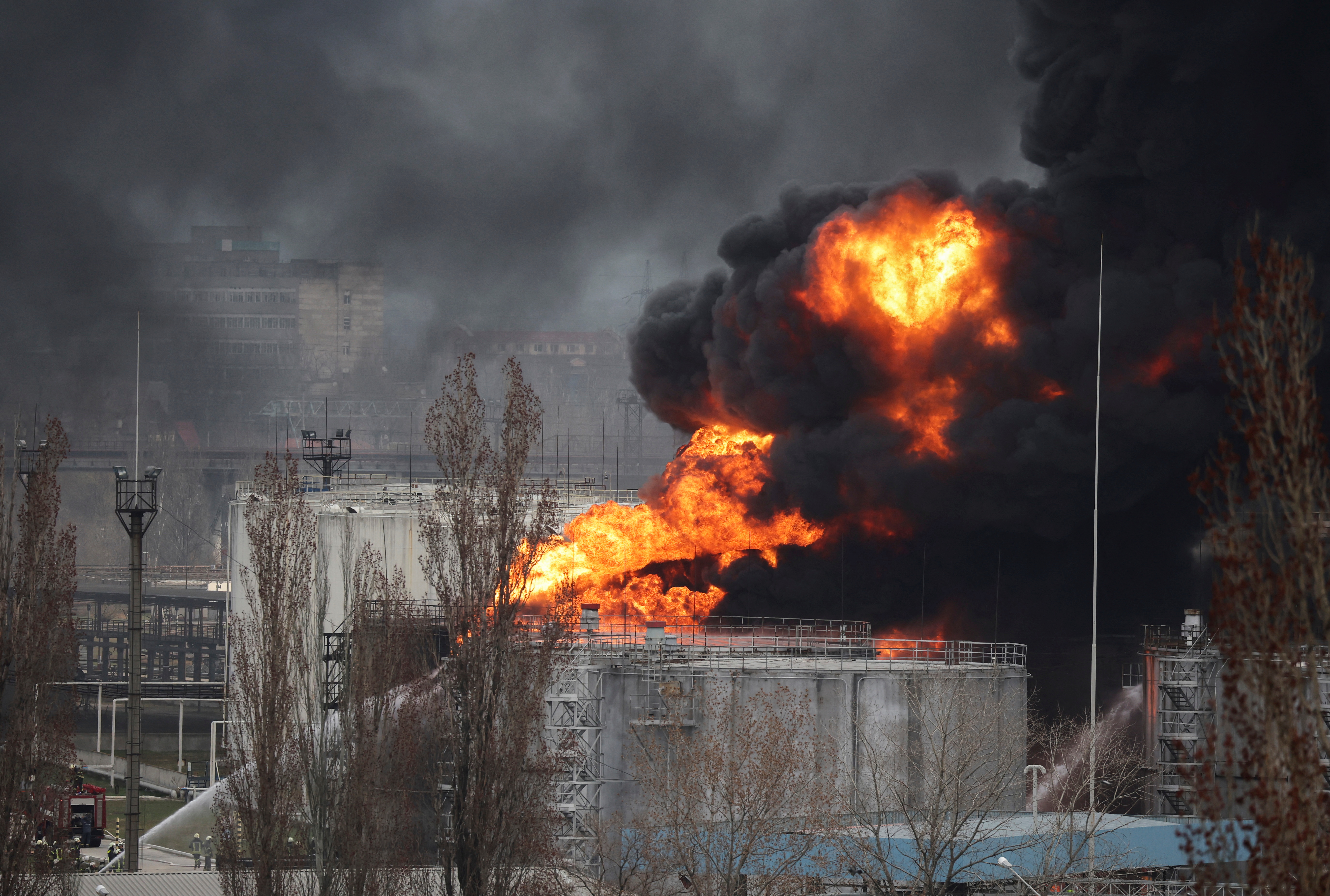 Missiles hit Ukrainian refinery, 'critical infrastructure' near Odesa port