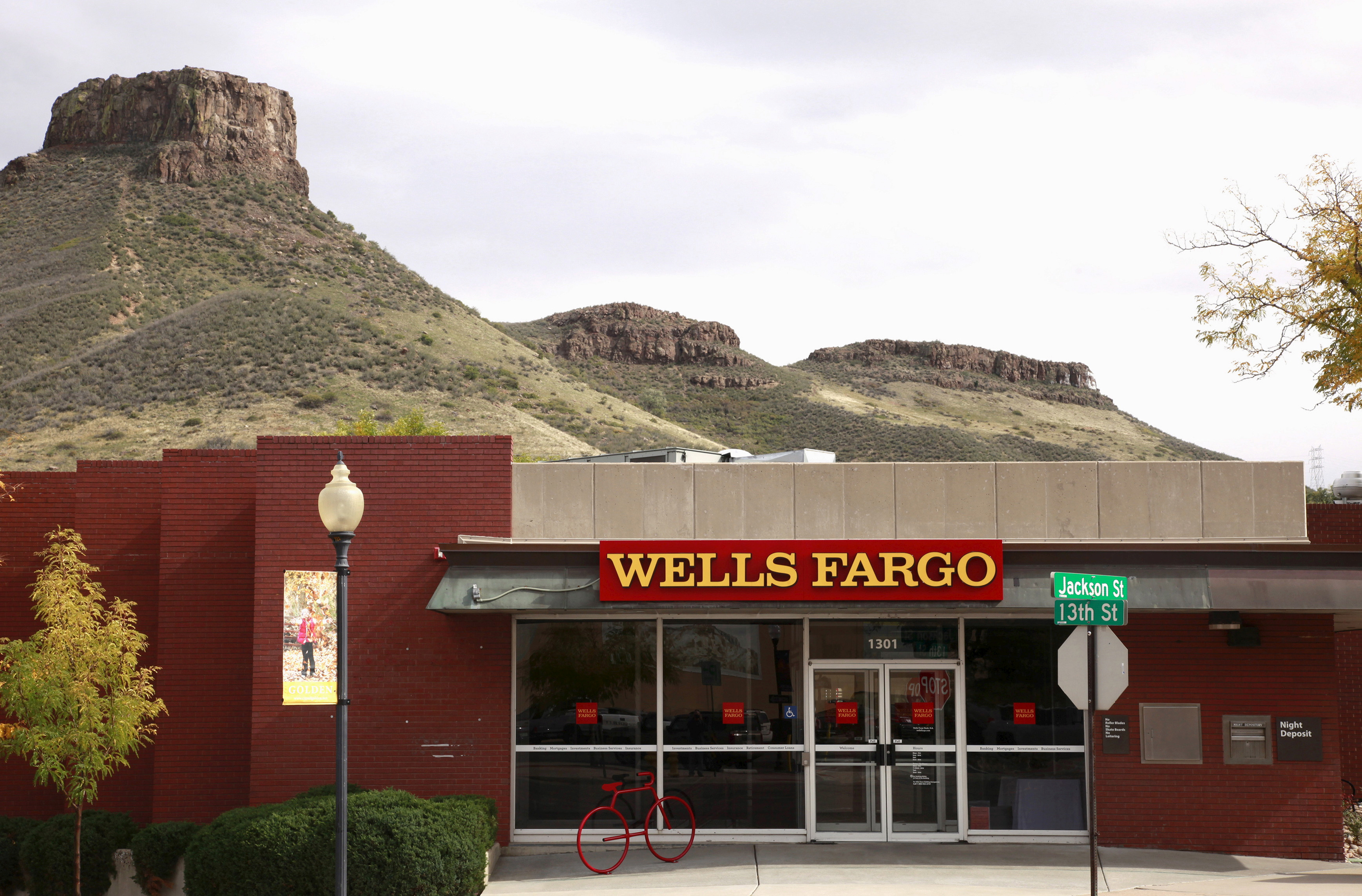 File photo of a Wells Fargo bank branch in Golden, Colorado