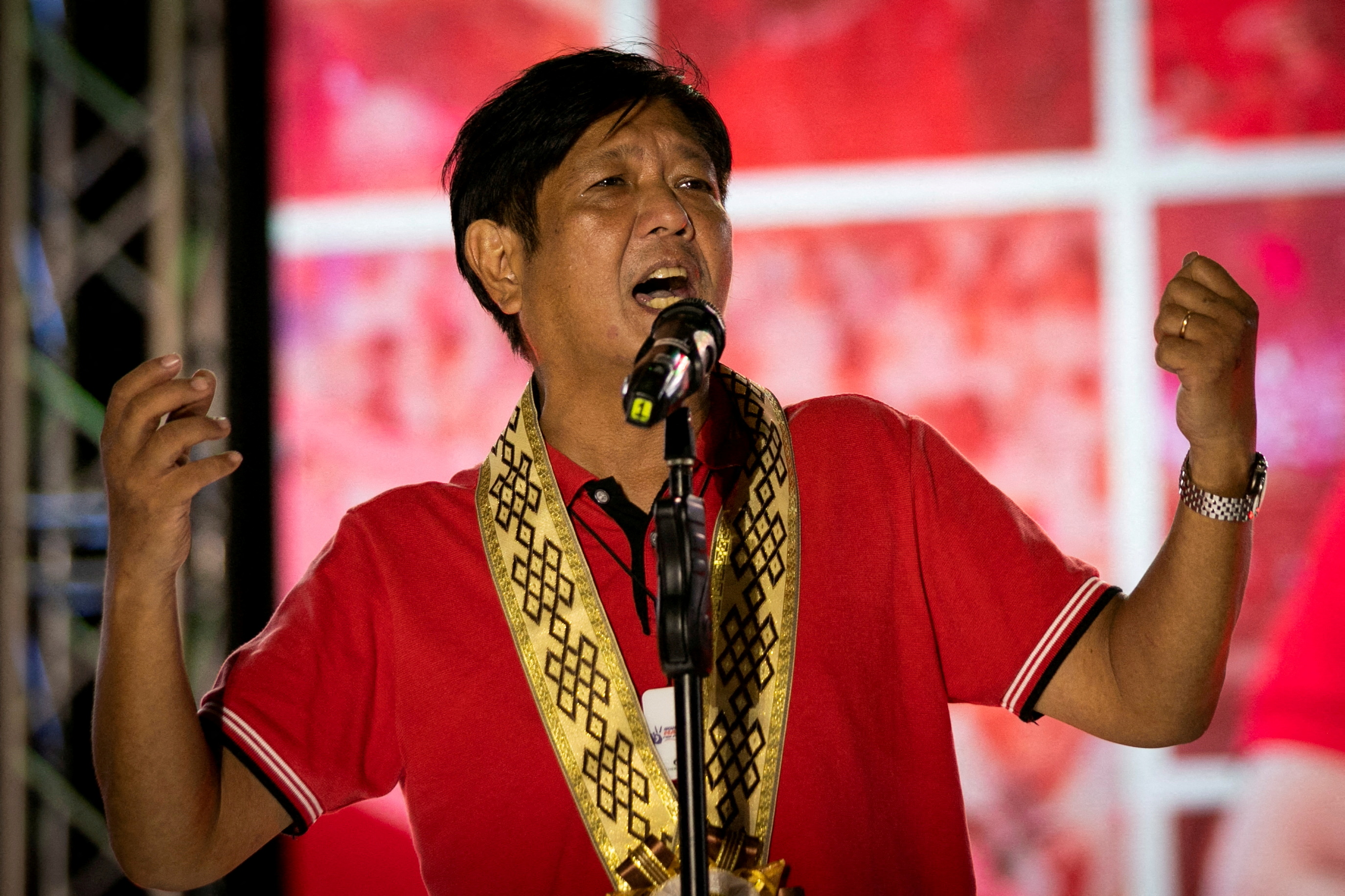 Ferdinand Marcos Jr., son of late dictator Ferdinand Marcos, campaigns for presidency
