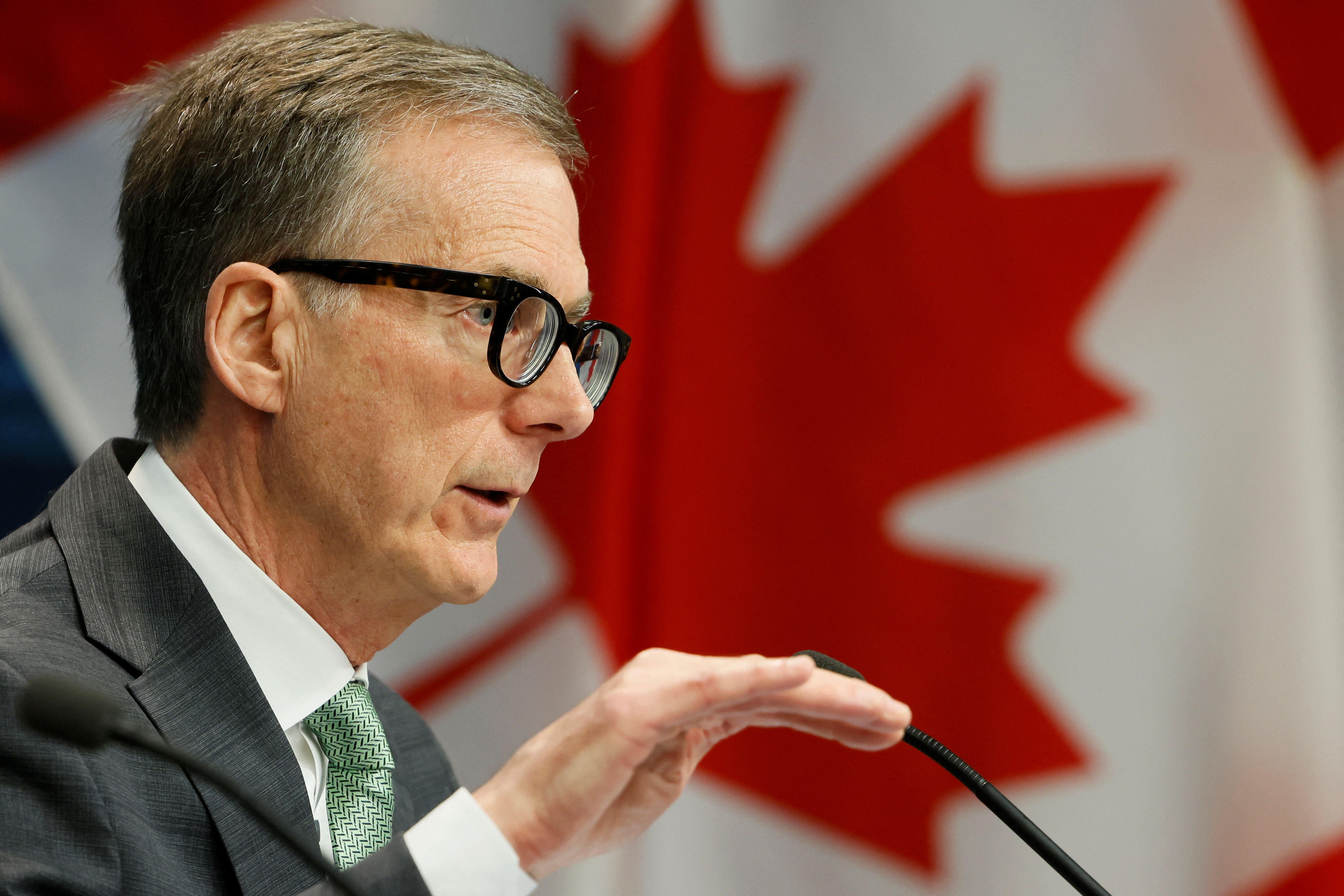Bank of Canada Governor Tiff Macklem takes part in a news conference after announcing an interest rate decision in Ottawa