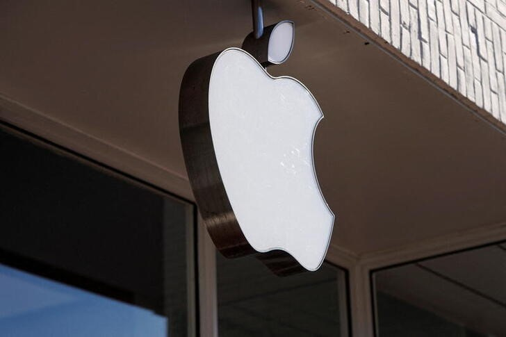 Logo of an Apple store is seen in Washington