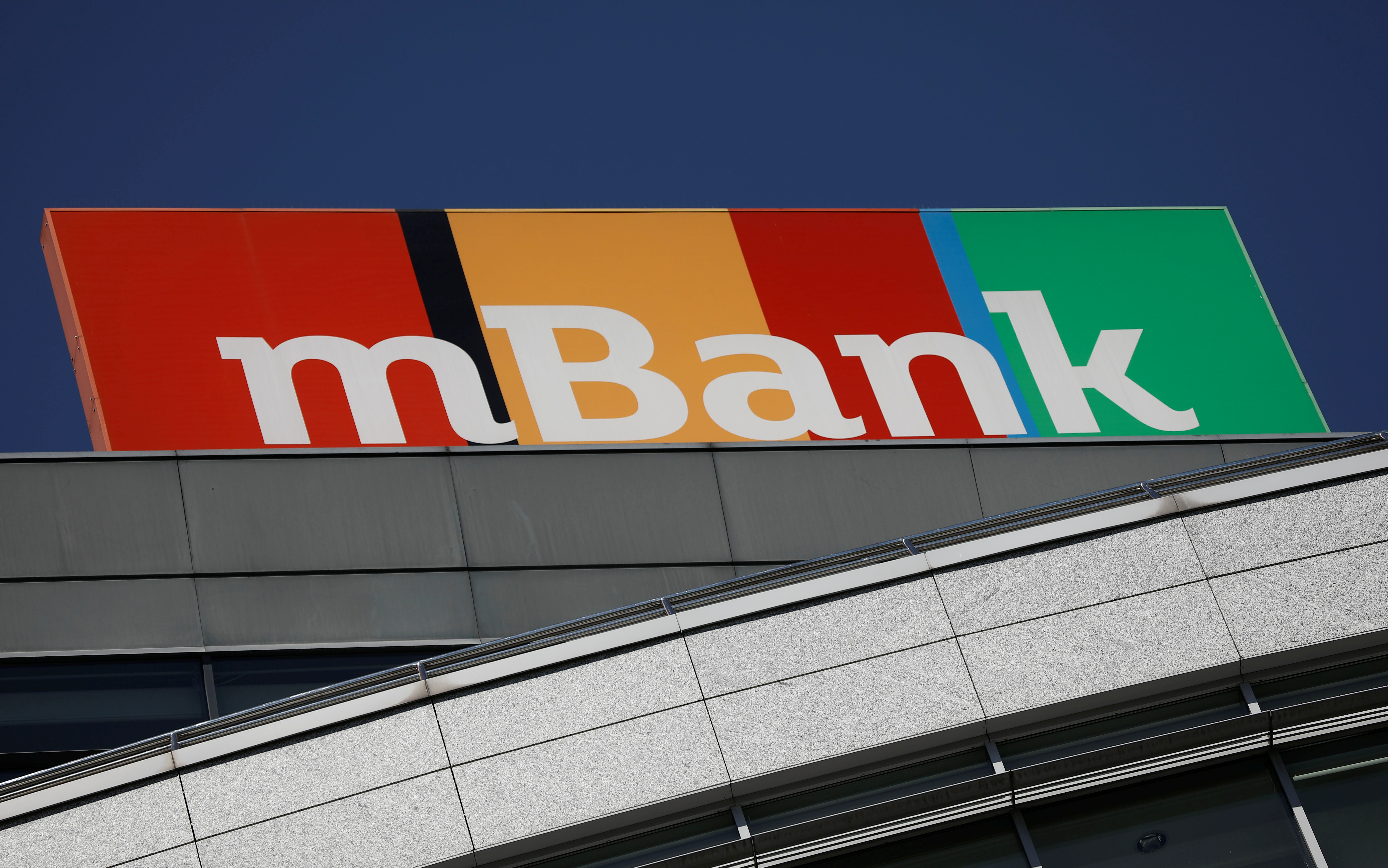Polish lender mBank logo seen in Warsaw