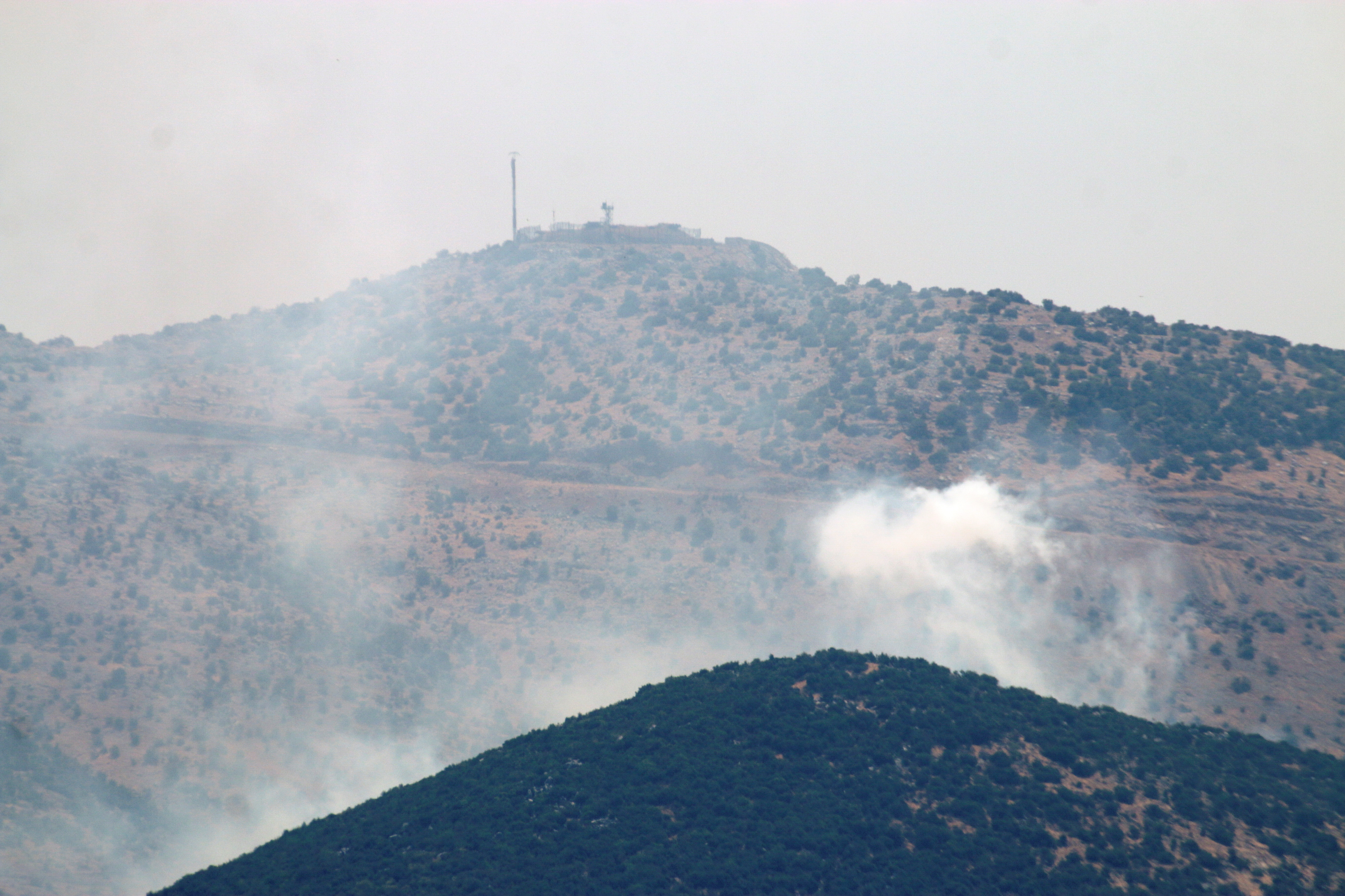 Smoke rises as seen from Ibl al-Saqi village in southern Lebanon