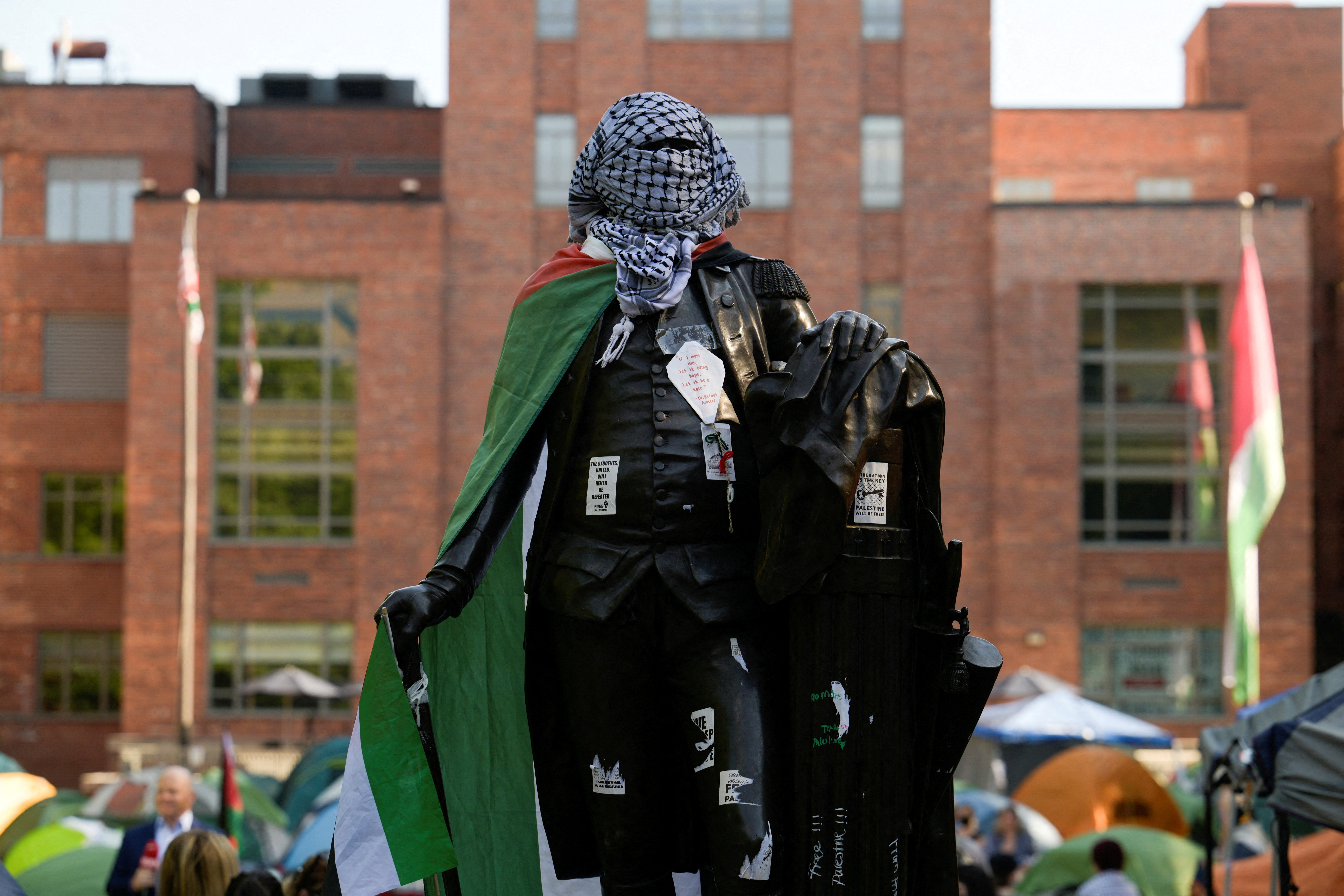 Pro-Palestinian encampment at George Washington University.