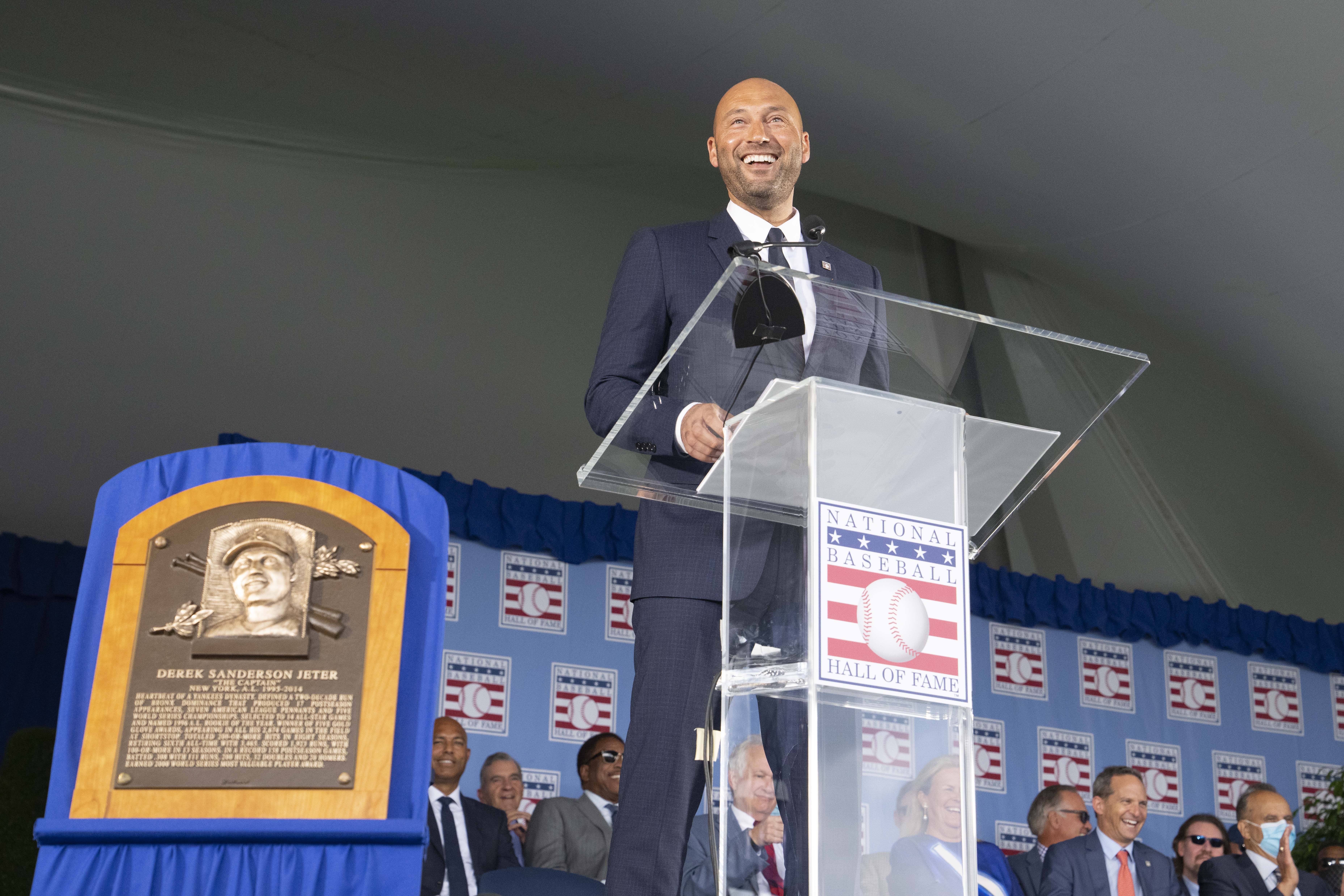 Miami Marlins CEO Derek Jeter reacts to All-Star Game being moved