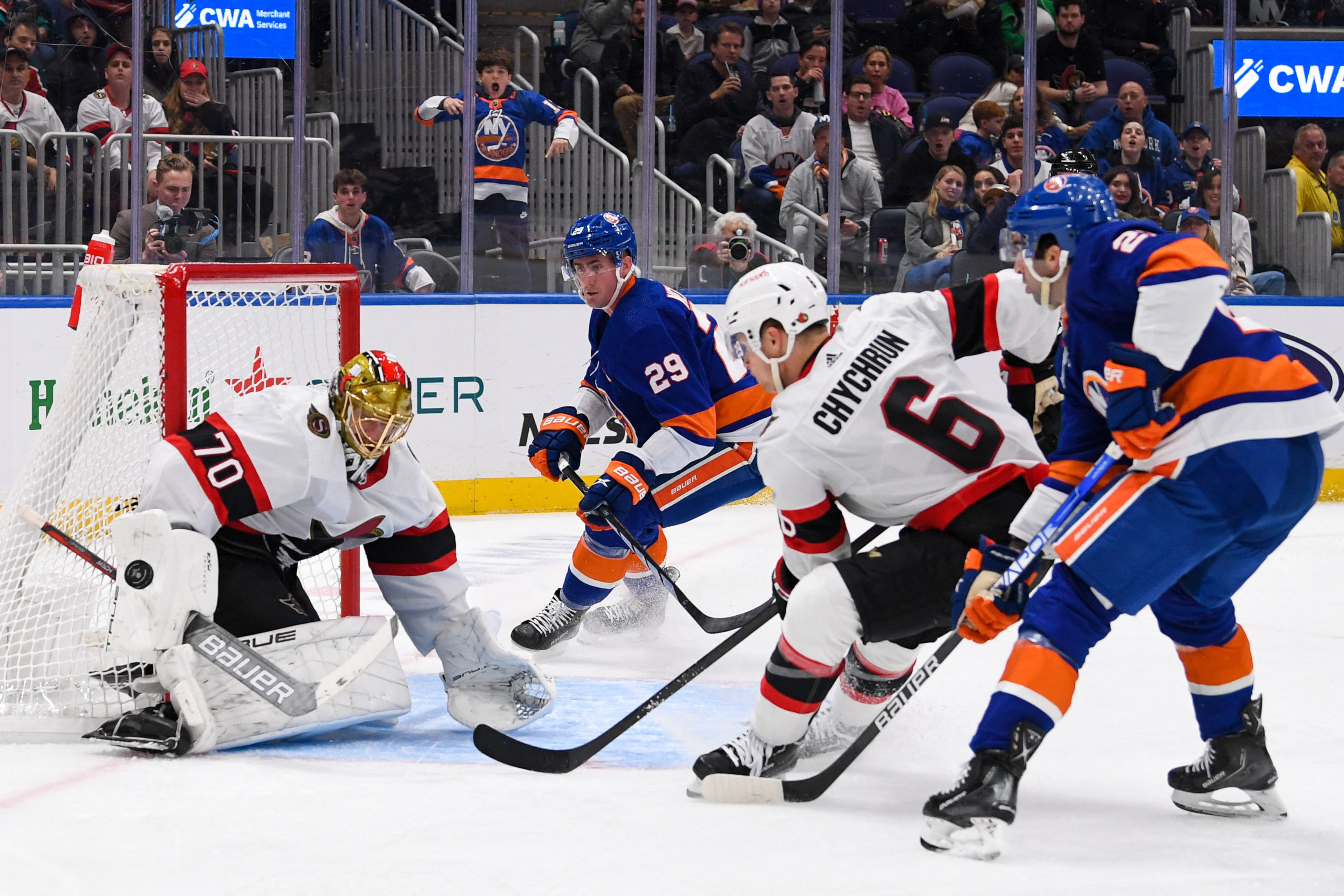 Islanders win after Sens' Erik Brannstrom taken off on stretcher | Reuters