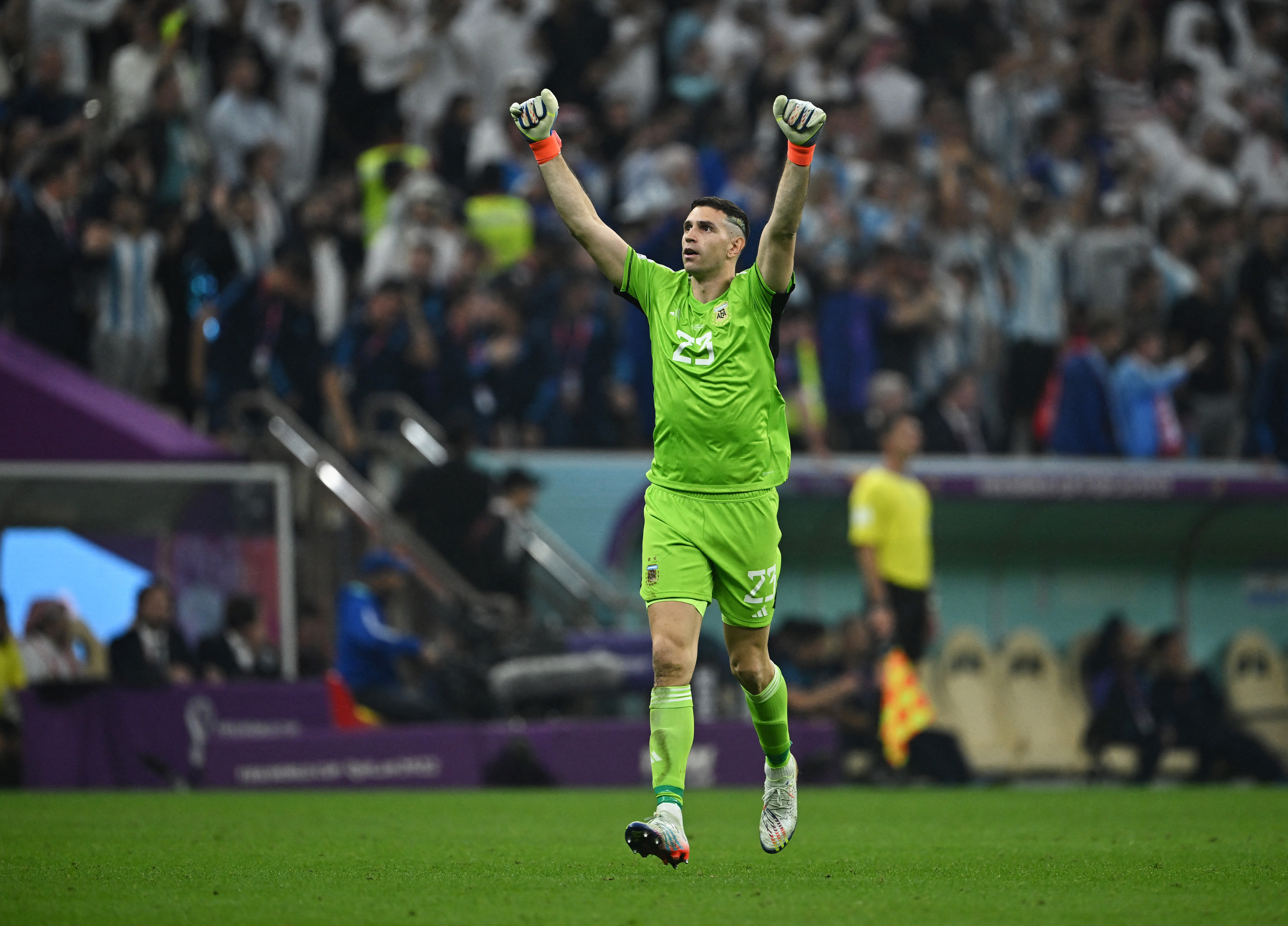 Lusail, Qatar. Dec 13, 2022, Emiliano Martinez of Argentina during the FIFA  World Cup Qatar 2022 match, Semi-final between Argentina and Croatia played  at Lusail Stadium on Dec 13, 2022 in Lusail