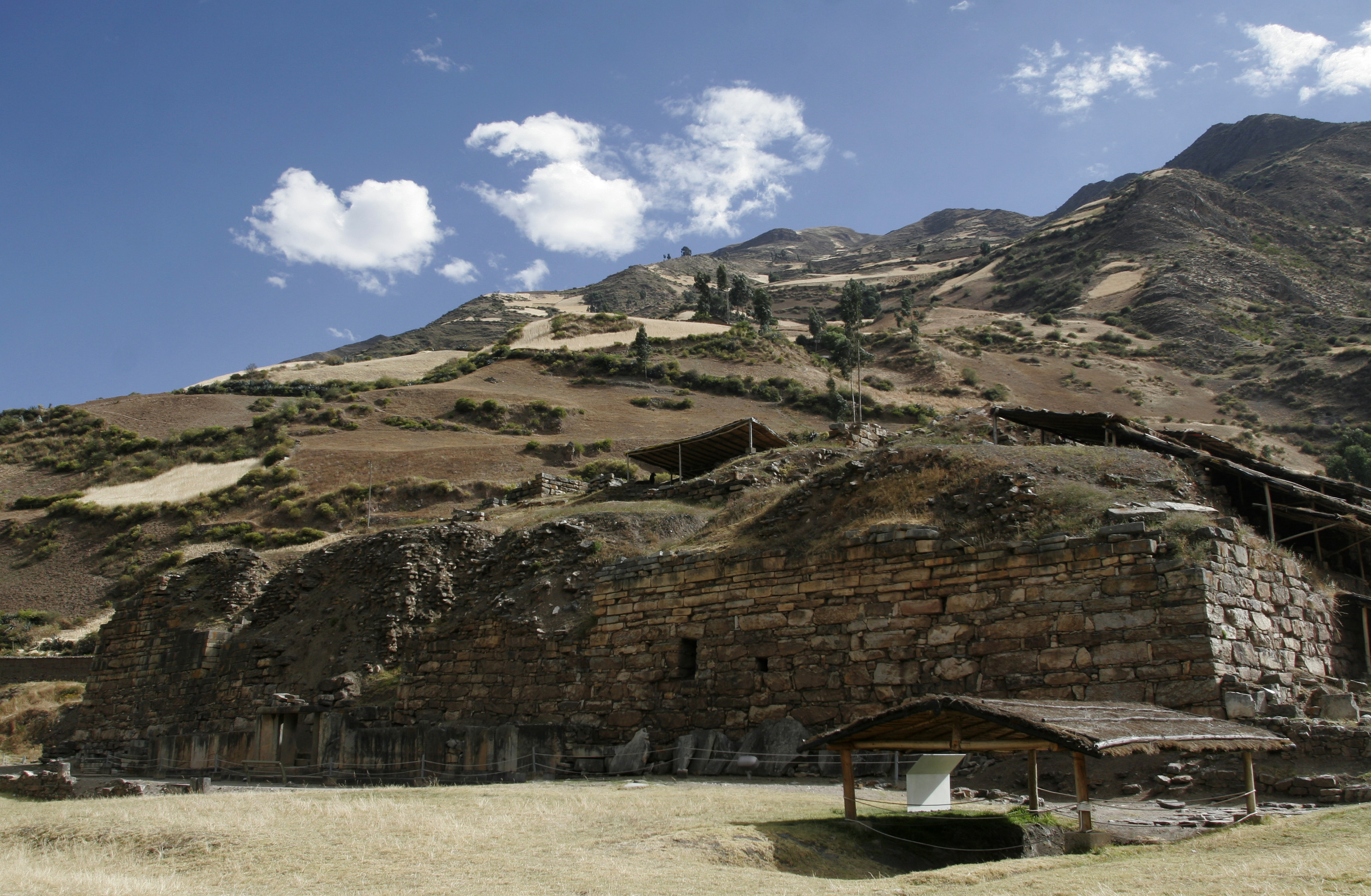Archaeological site of Chavin de Huantar is seen north of Lima