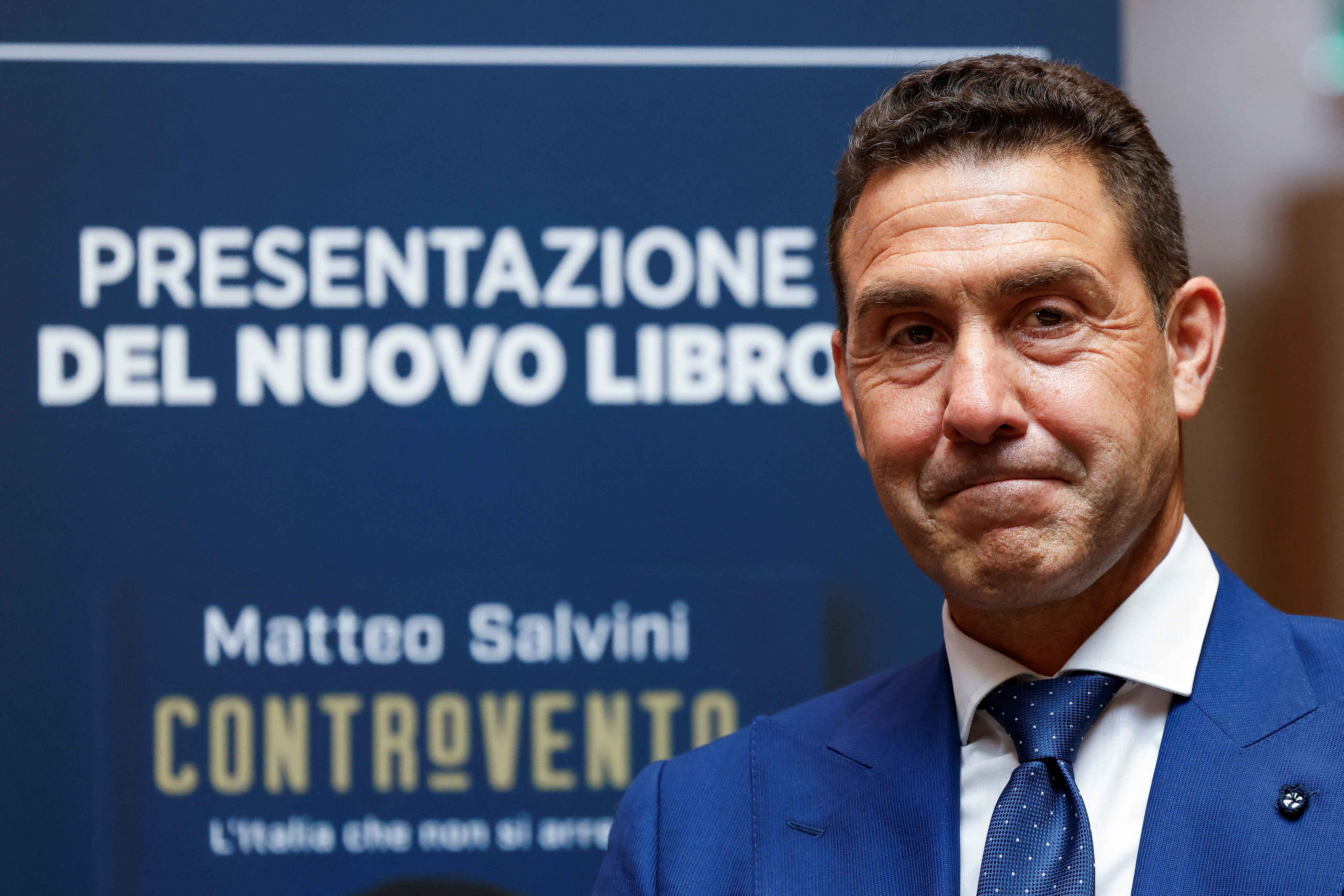League party leader Matteo Salvini presents his latest book, in Rome