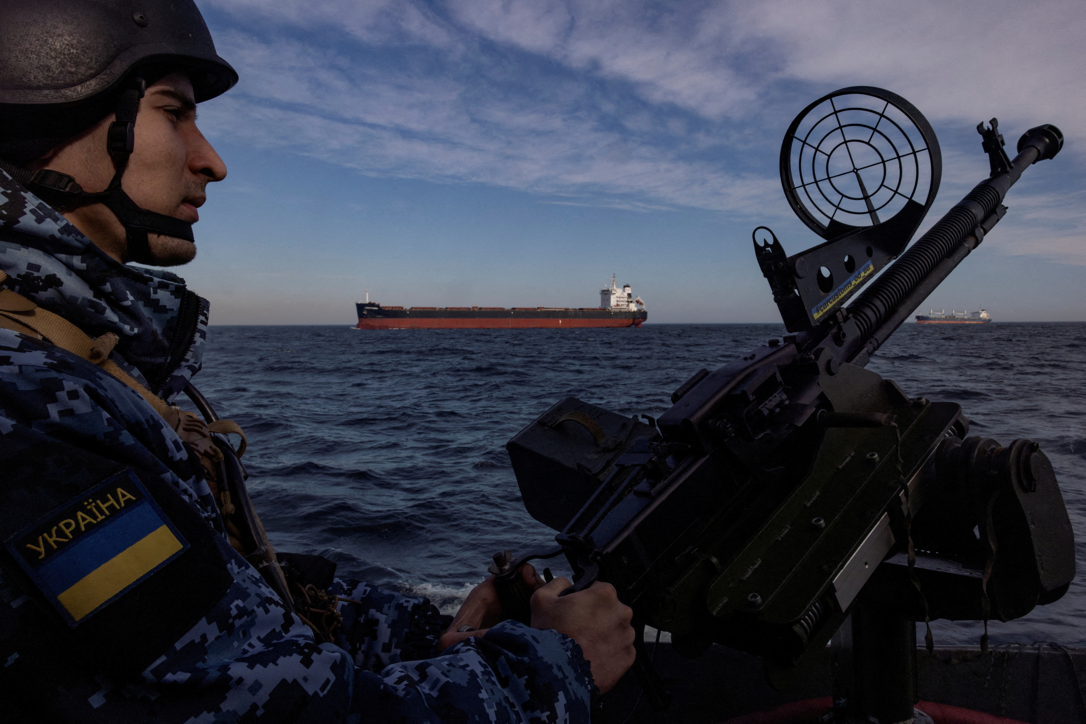 Ukrainian coast guard patrols the 'grain corridor' in the Black Sea