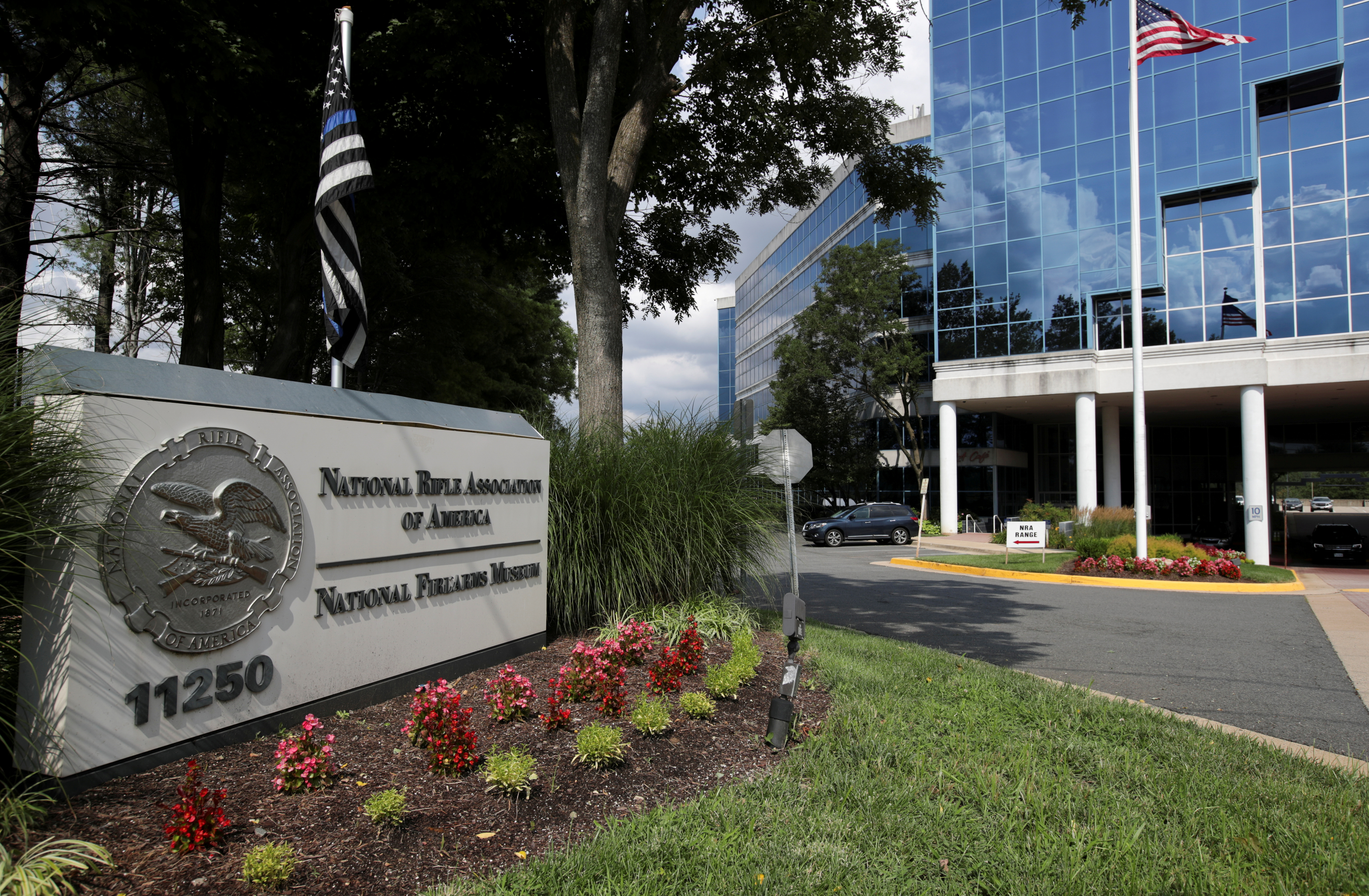 A general view shows the National Rifle Association (NRA) headquarters, in Fairfax