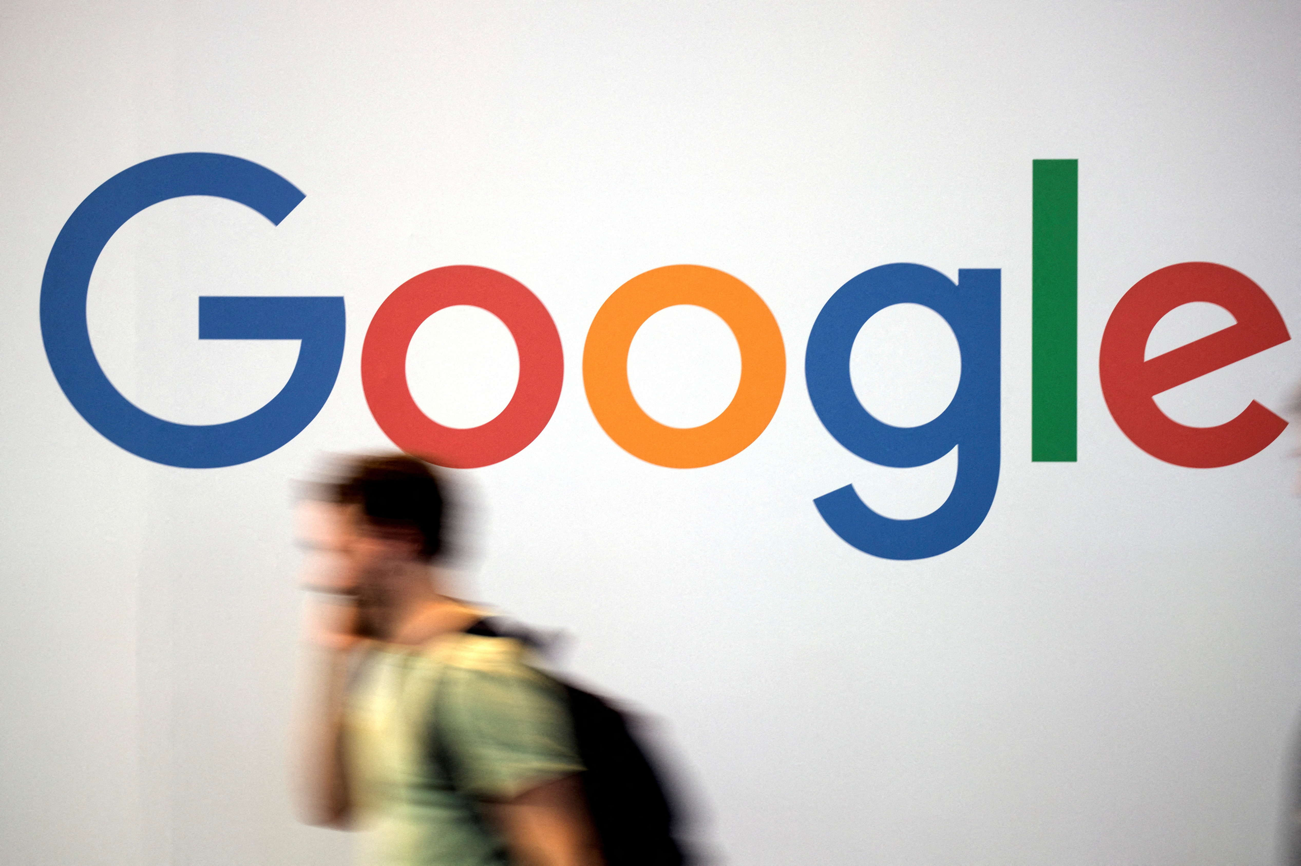 The logo of Google is pictured during the Viva Tech start-up and technology summit in Paris