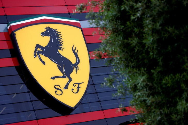 TheThe Ferrari logo is seen at the company's headquarters in Maranello, Italy
