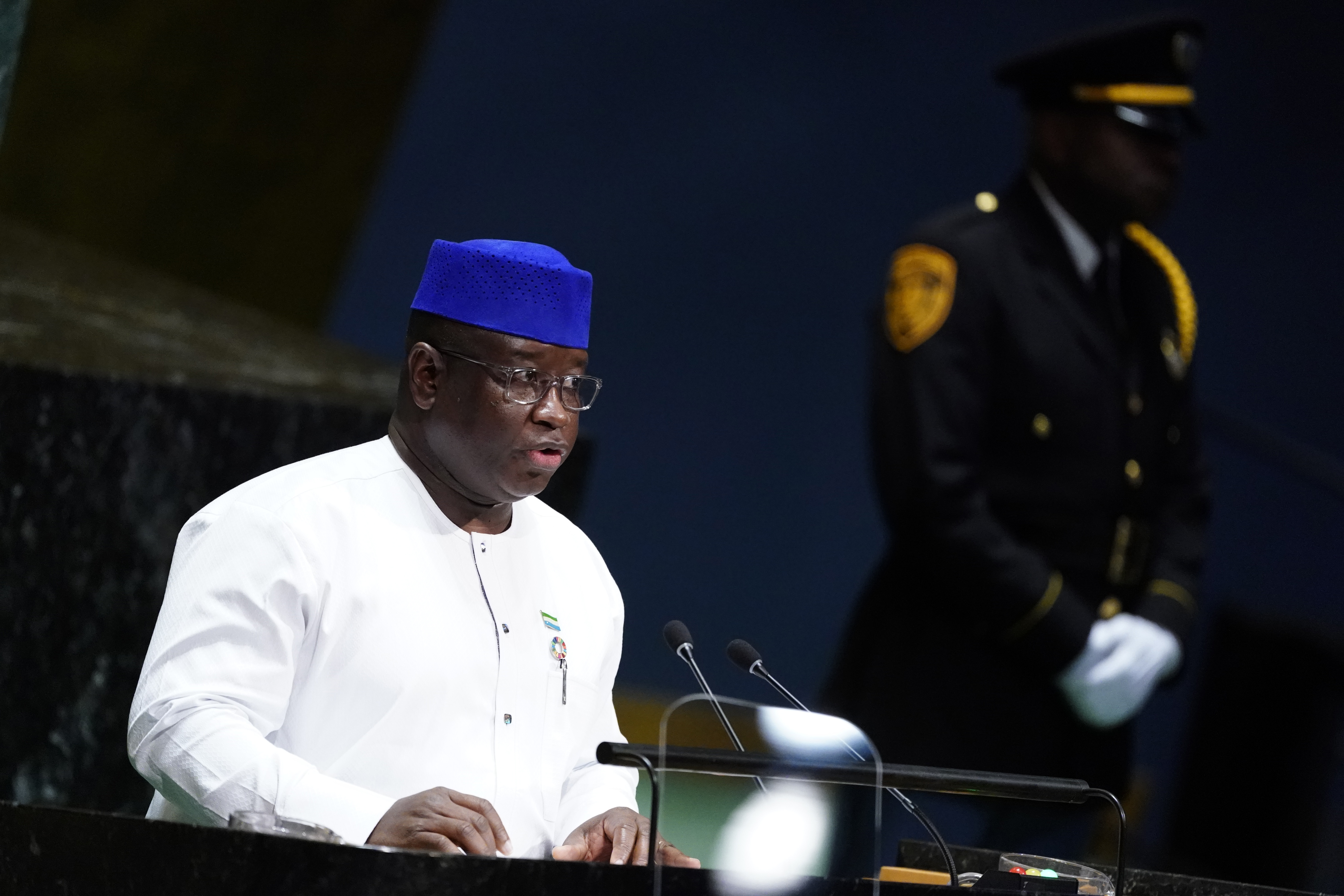 Sierra Leone's President Julius Maada Bio addresses the 74th session of the United Nations General Assembly at U.N. headquarters in New York City, New York, U.S.
