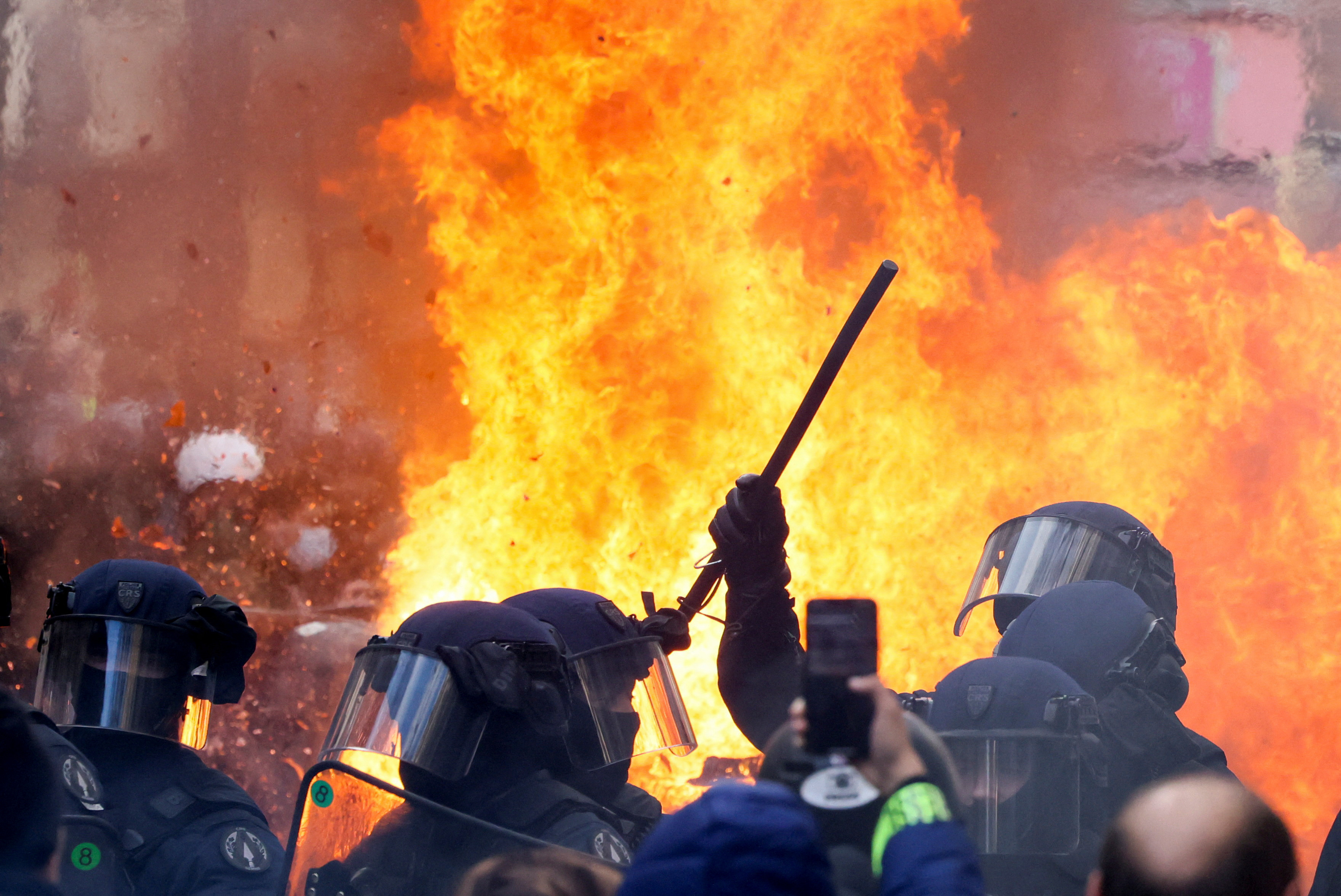 Fourth day of national protest against the pension reform, in Paris