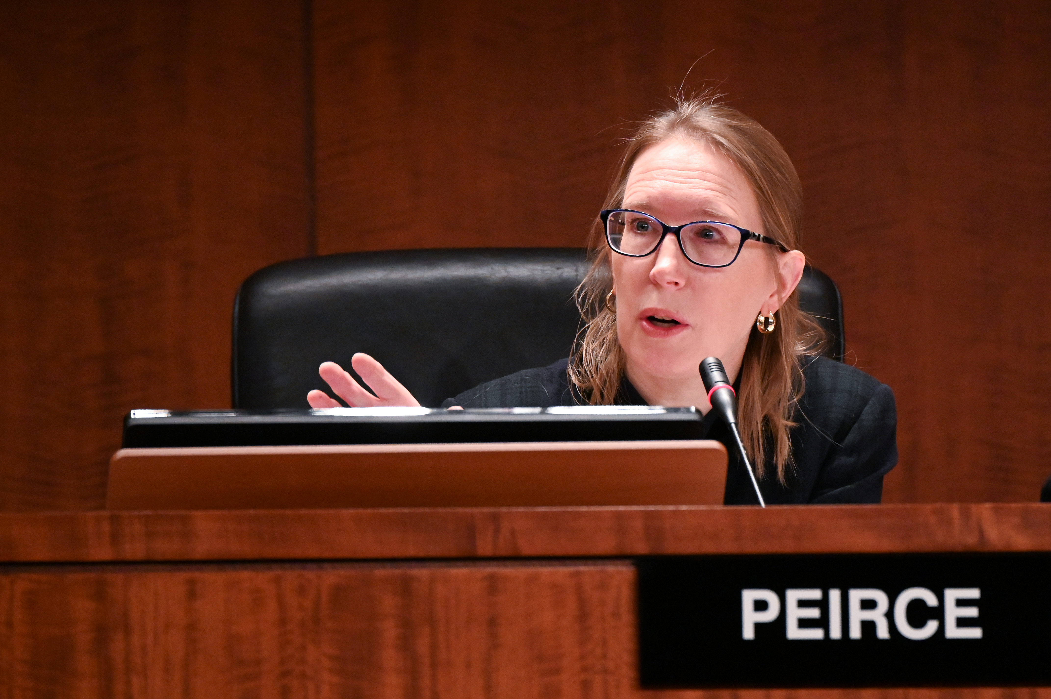Commissioner Peirce participates in a U.S Securities and Exchange Commission open meeting to propose changing its definition of an 