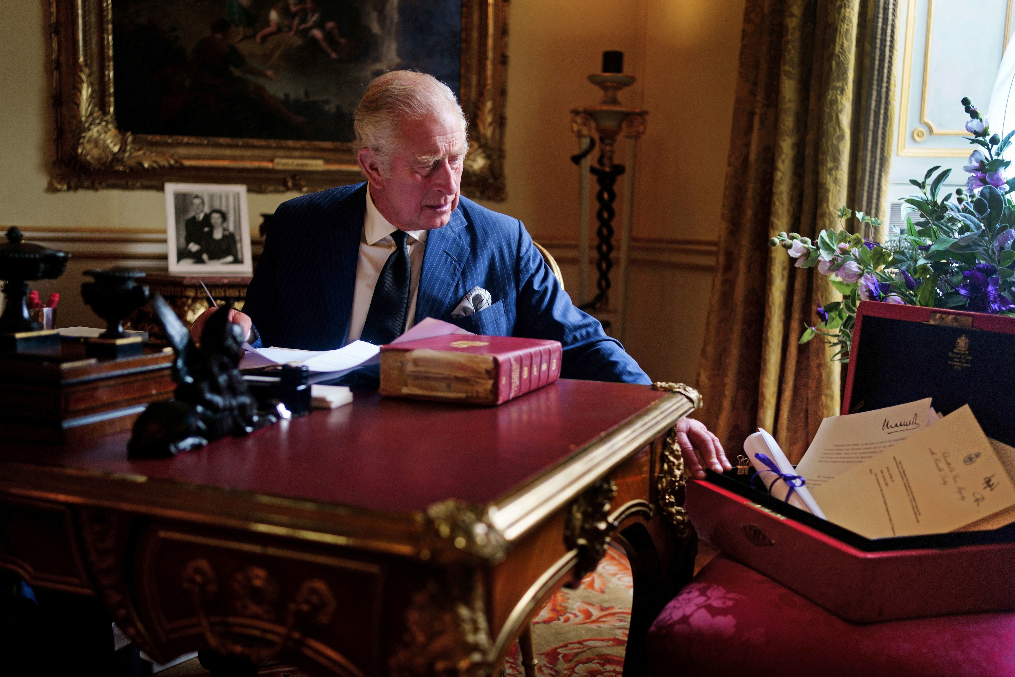 King Charles pictured with official red box in new photo | Reuters