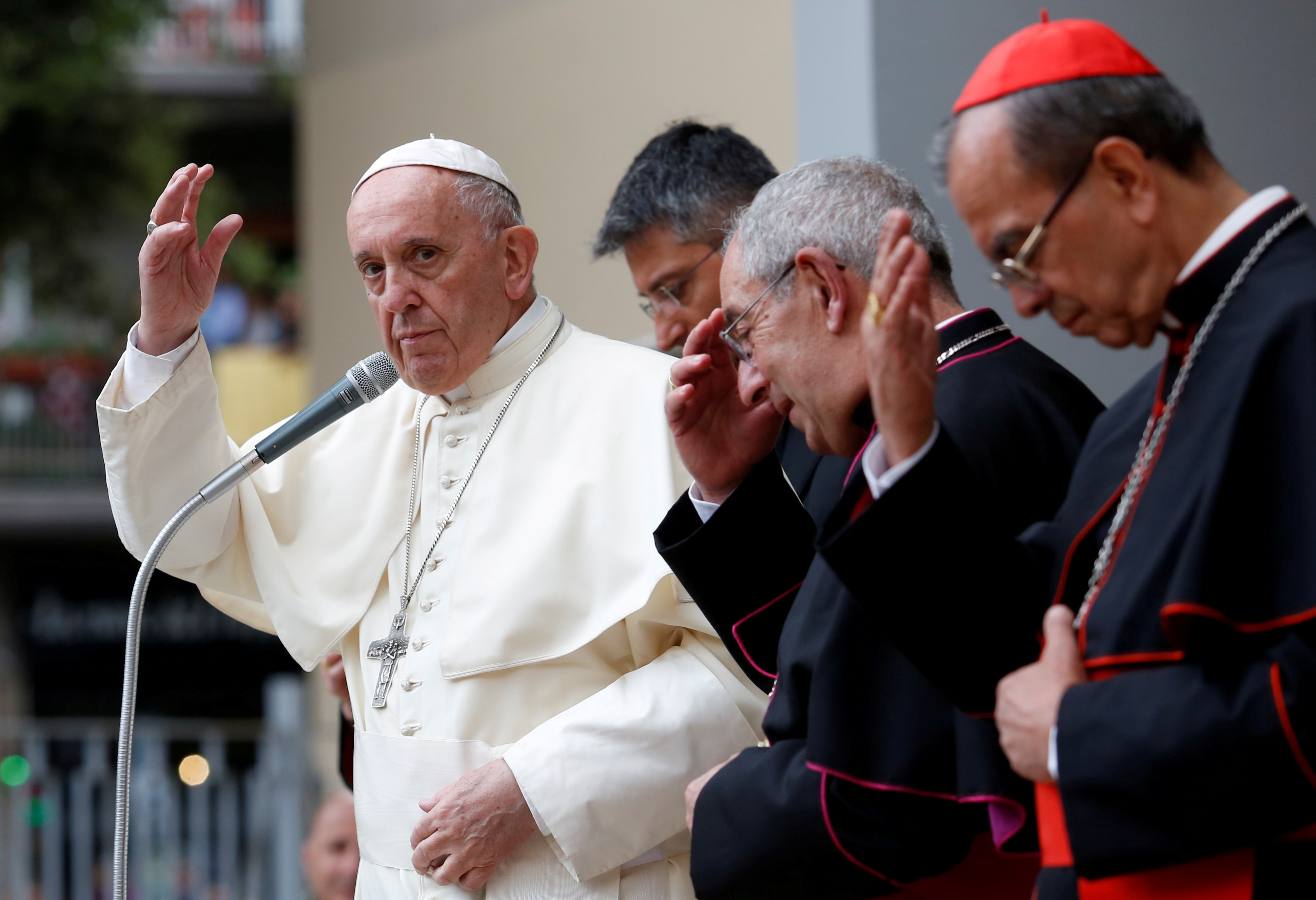 Pope Francis visits the Roman parish of the Santissimo Sacramento on the outskirts of Rome