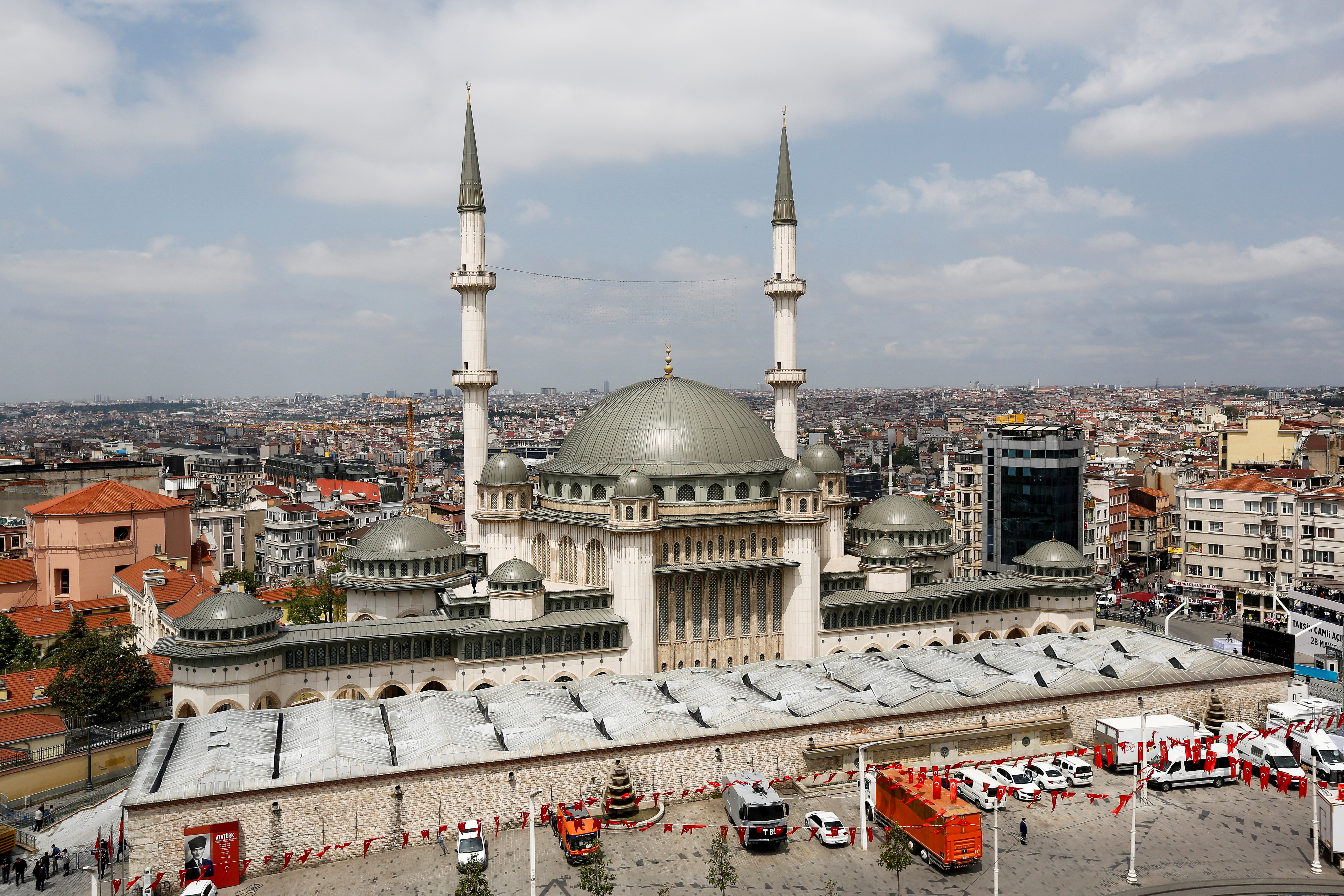Newly built Taksim Mosque is seen at Taksim Square shortly before its inaguration in central Istanbul, Turkey May 28, 2021. REUTERS/Dilara Senkaya