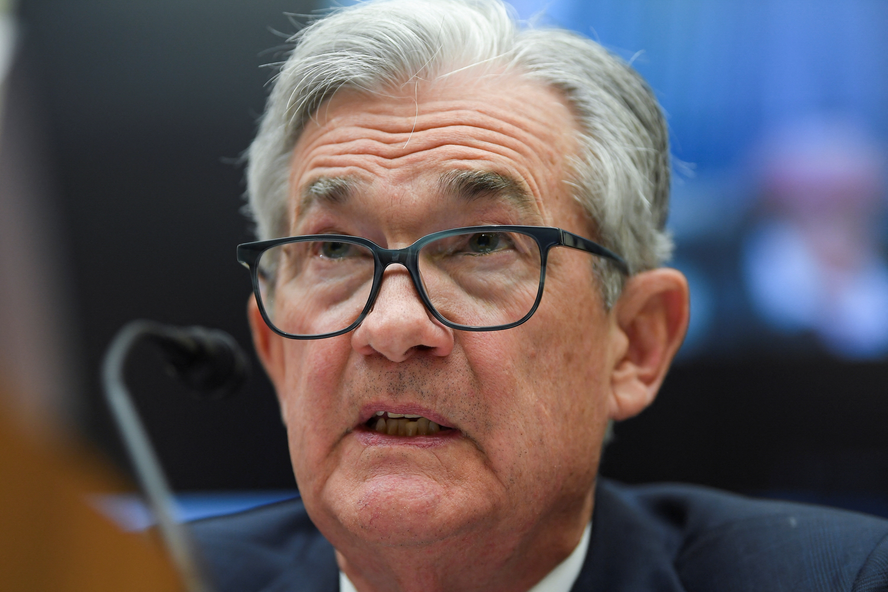 U.S. Federal Reserve Board Chair Jerome Powell testifies before a House Financial Services Committee hearing, in Washington