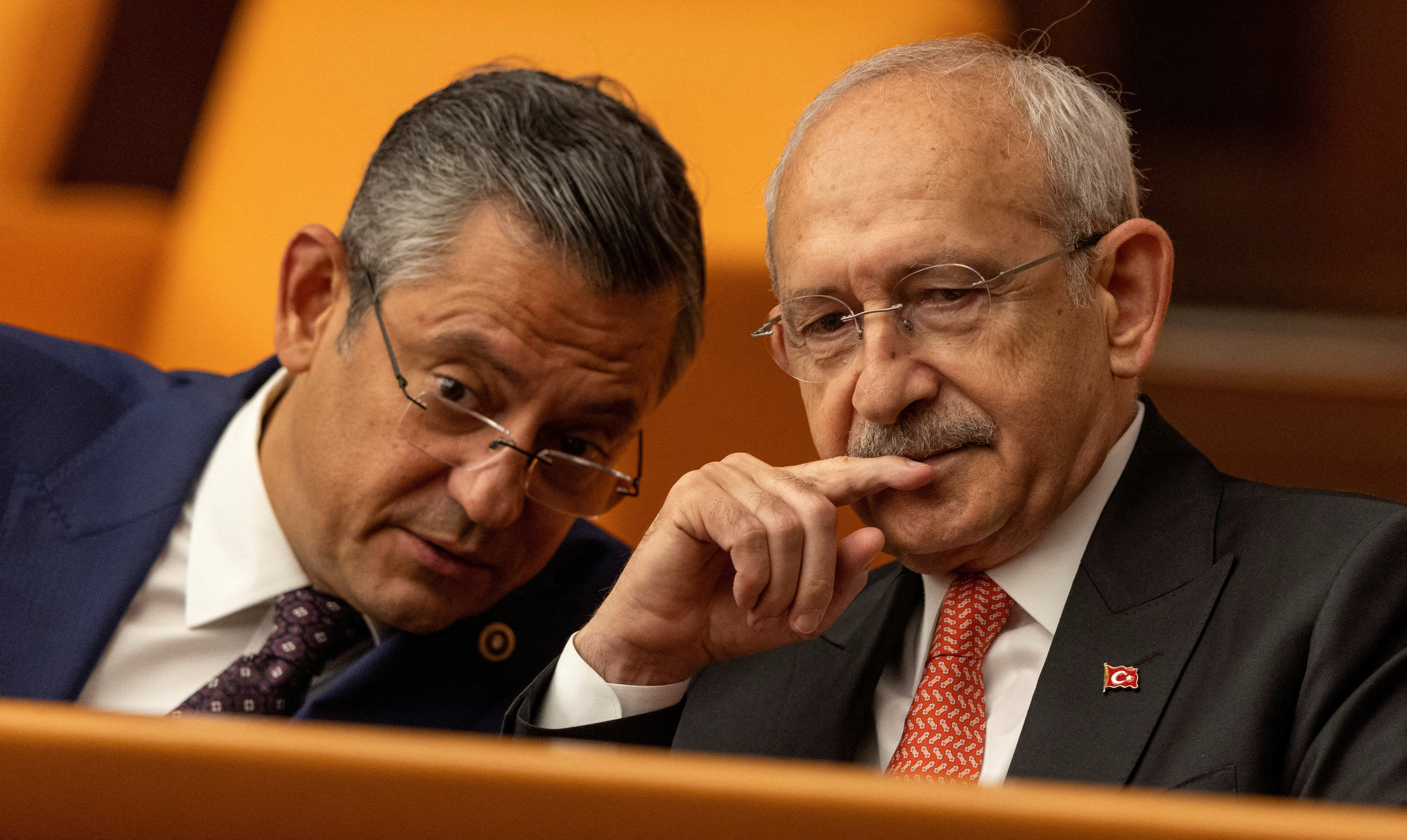 Turkey's main opposition Republican People's Party (CHP) leader Kemal Kilicdaroglu and Ozgur Ozel